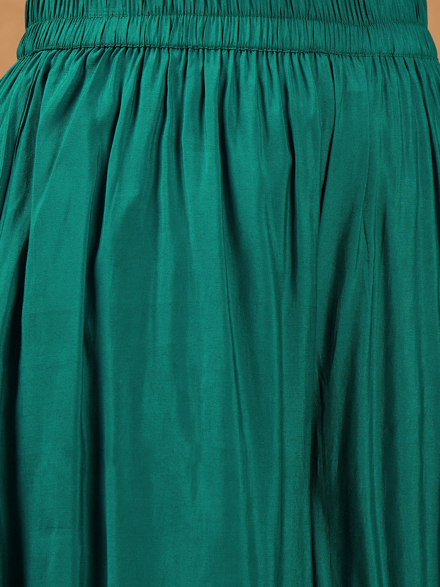Teal Silk Offshoulder Kurta Set