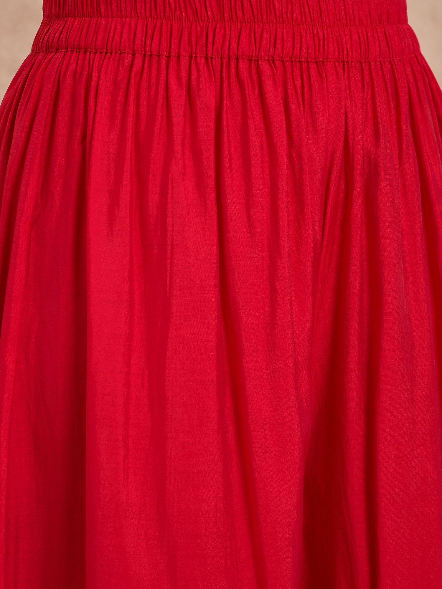 Red Silk Boho Kurta Set