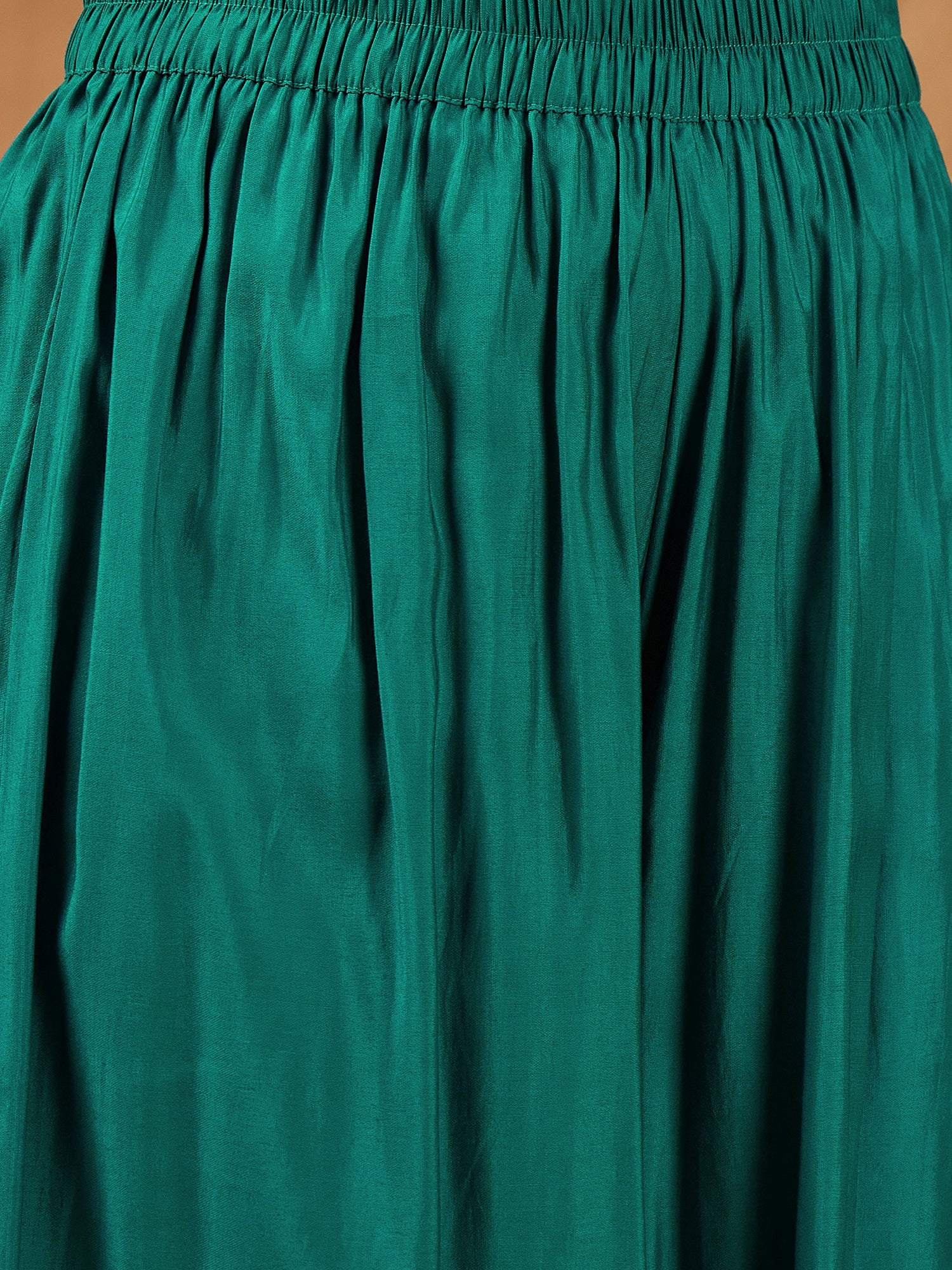 Teal Silk Boho Kurta Set