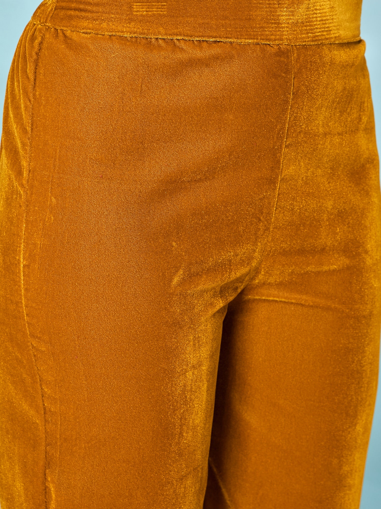 Marigold Velvet Flared Kurta Set