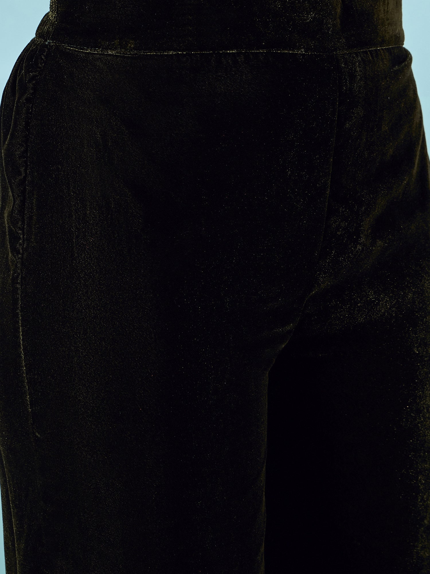 Mehandi Green Velvet Flared Kurta Set