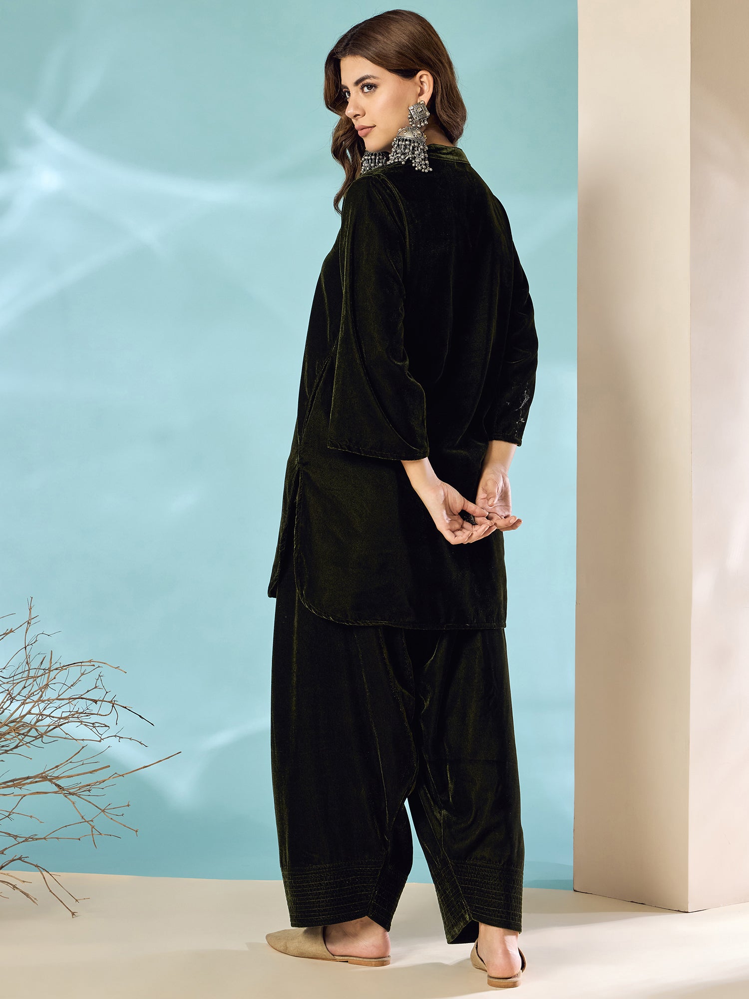Black Velvet Salwar Kurta Set