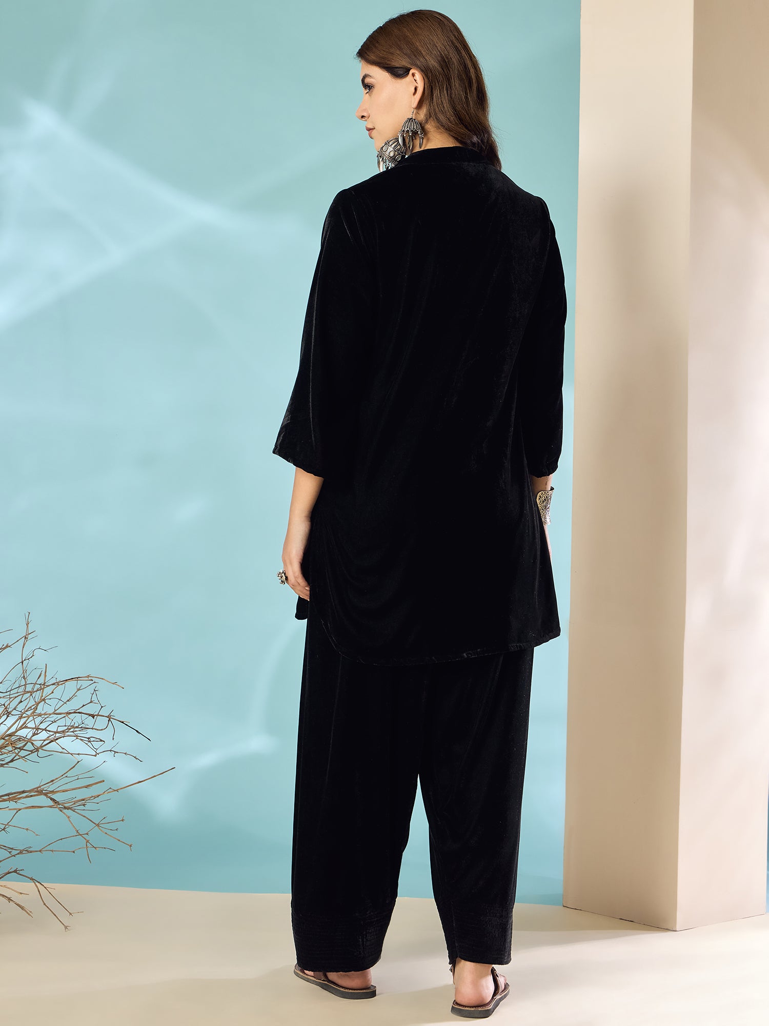 Black Velvet Salwar Kurta Set