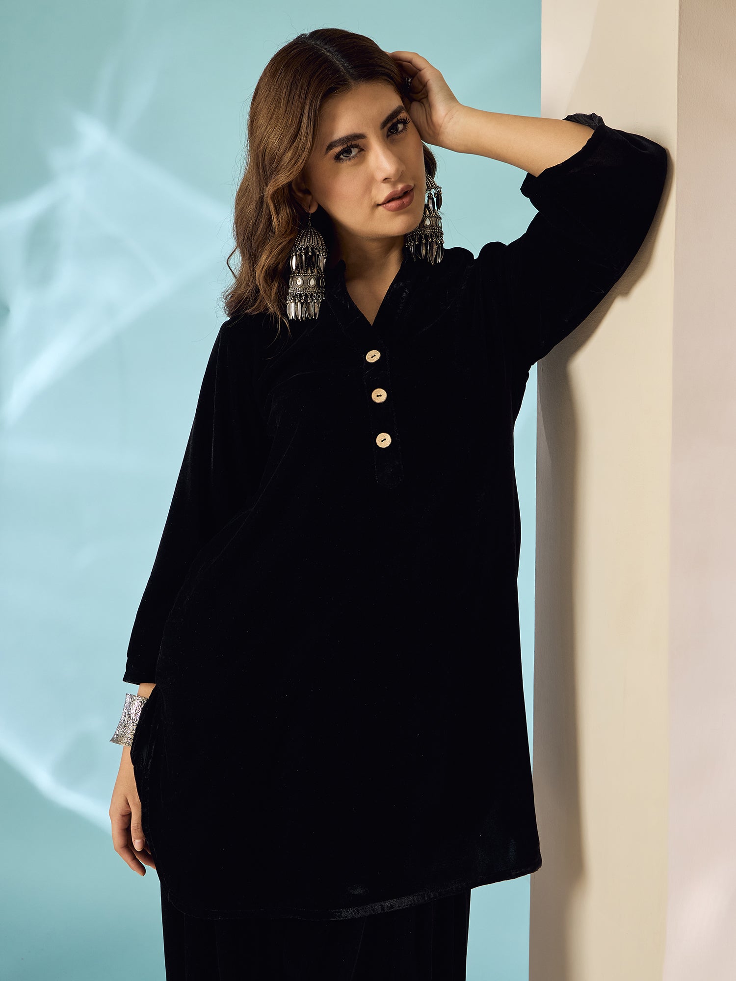 Black Velvet Salwar Kurta Set