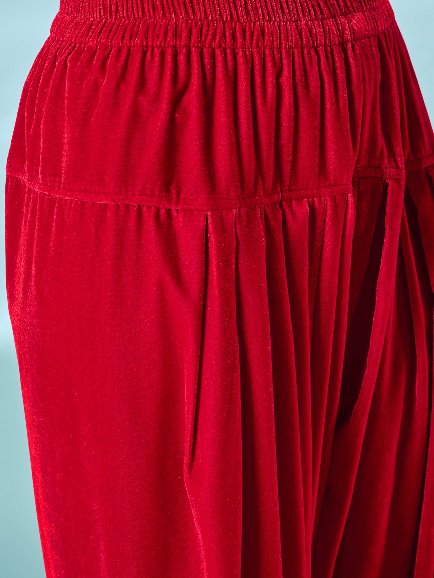 Pink Red Velvet Salwar Kurta Set