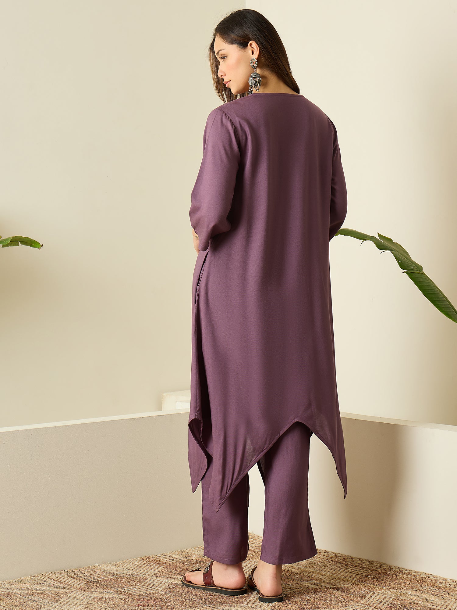Dusty Mauve Tapered Kurta Set