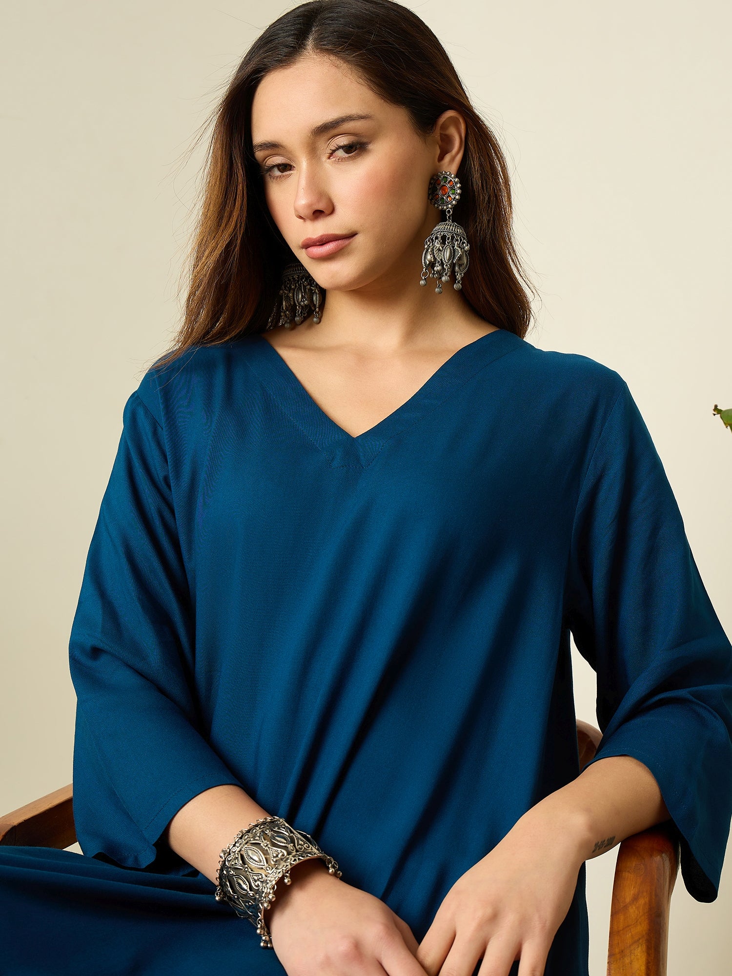 Midnight Blue Tapered Kurta Set