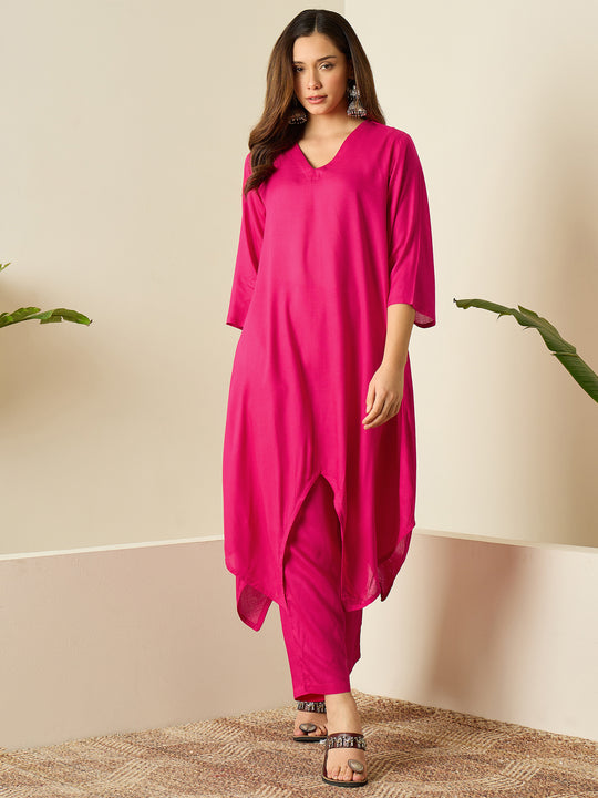 Fuchsia Tapered Kurta Set