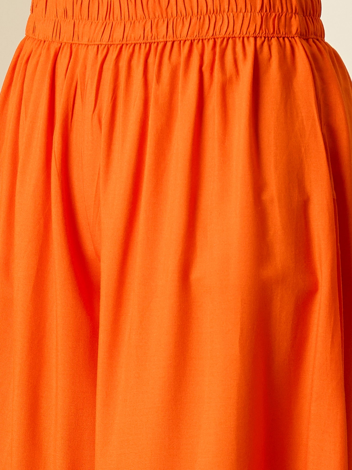 Orange Collar Neck Kurta Set
