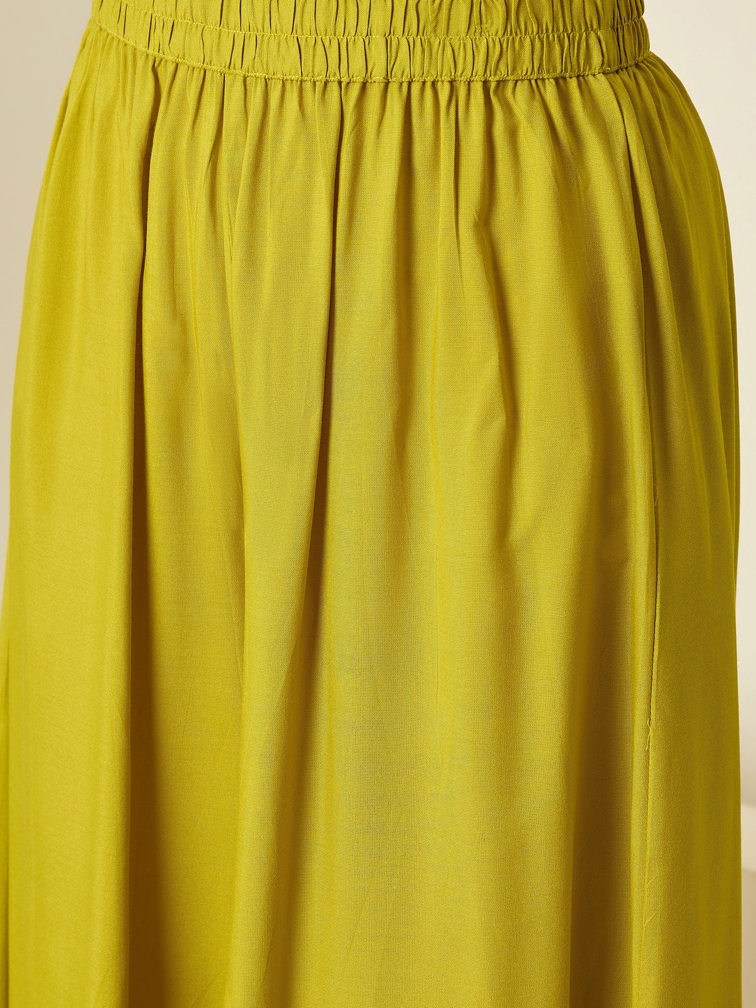 Lemon Yellow Collar Neck Kurta Set