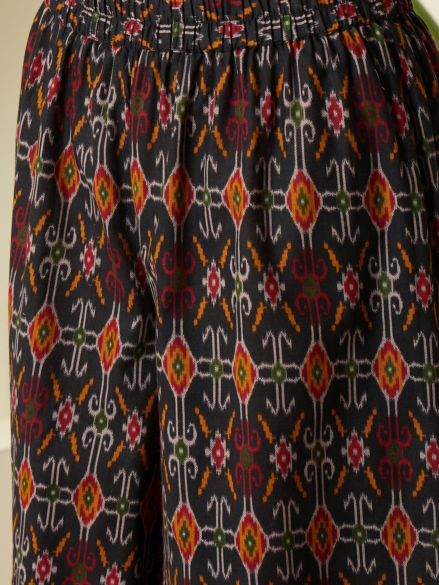 Black Patola Print Flared Kurta Set