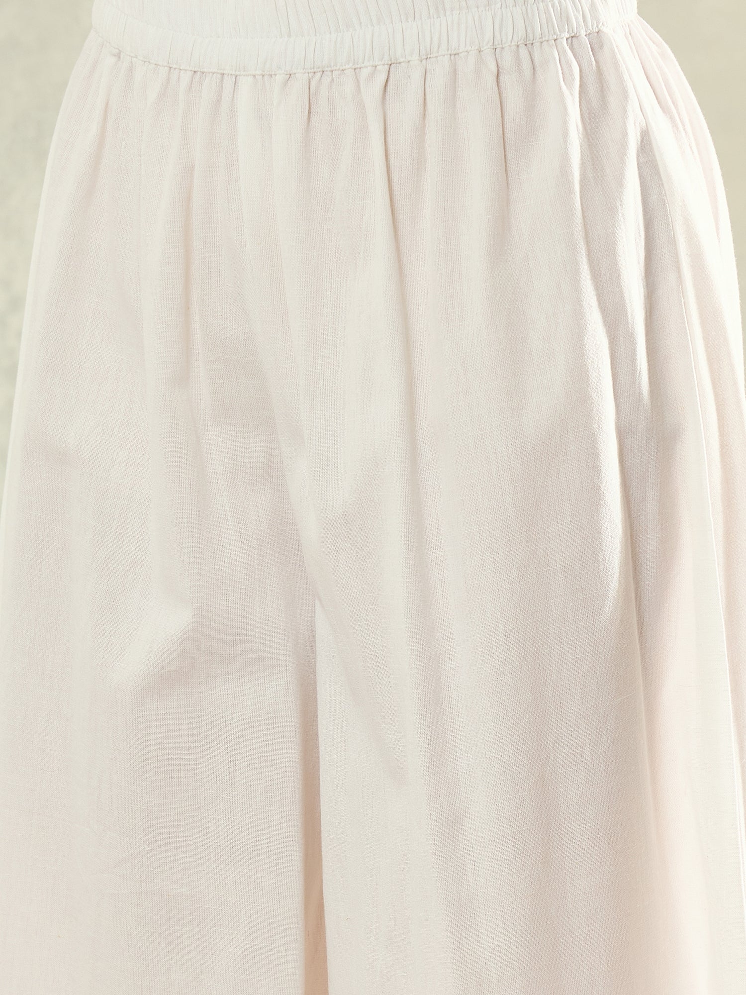 Light Grey Boat Neck White Palazzo Set