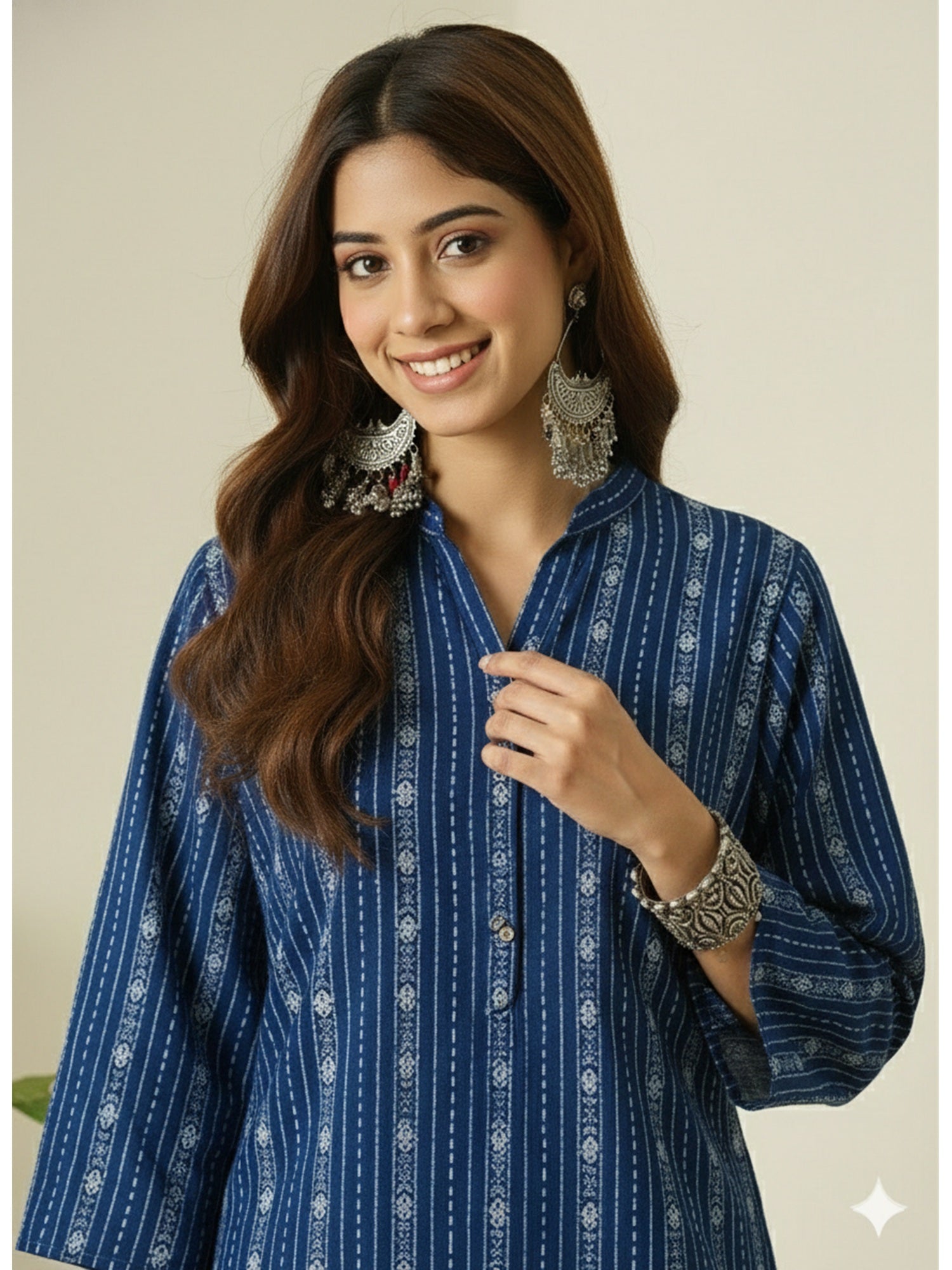 Indigo Kantha Farshi Salwar Set