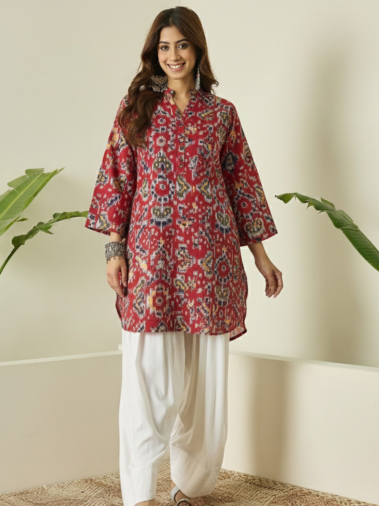 Abstract Ikkat Farshi Salwar Set