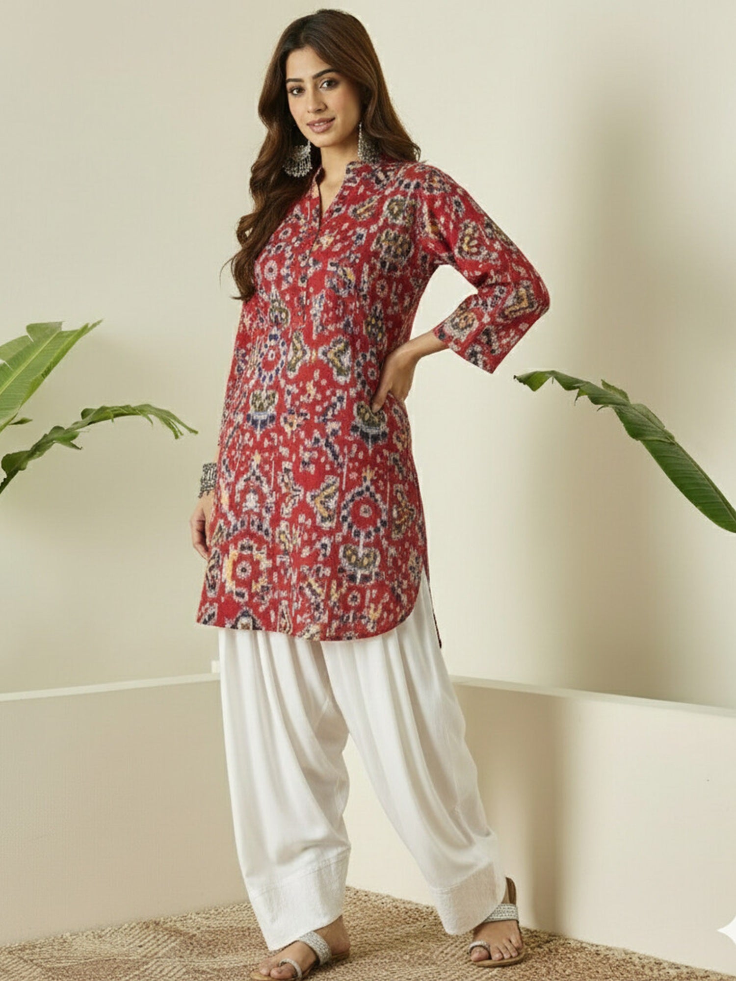 Abstract Ikkat Farshi Salwar Set