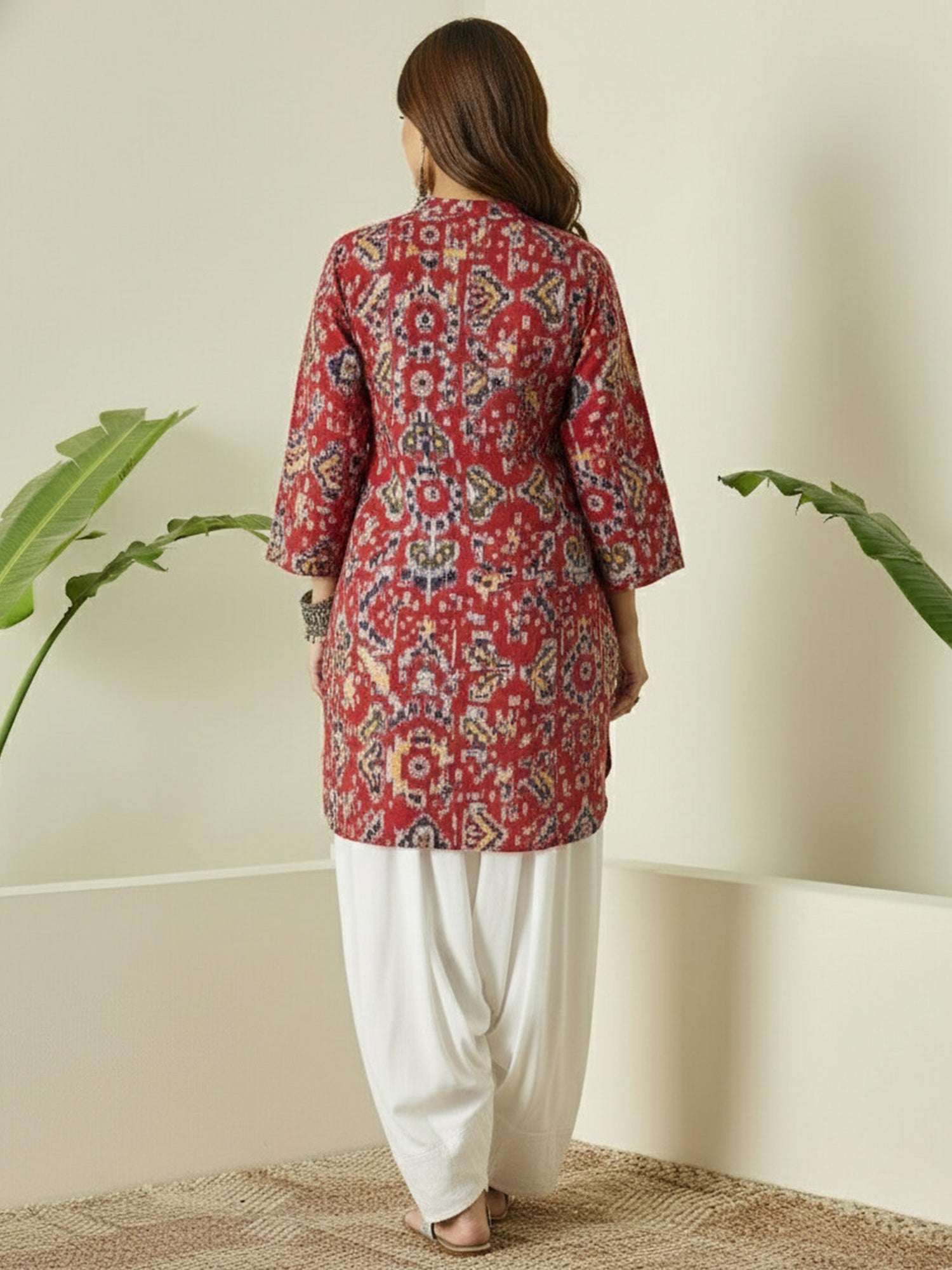 Abstract Ikkat Farshi Salwar Set