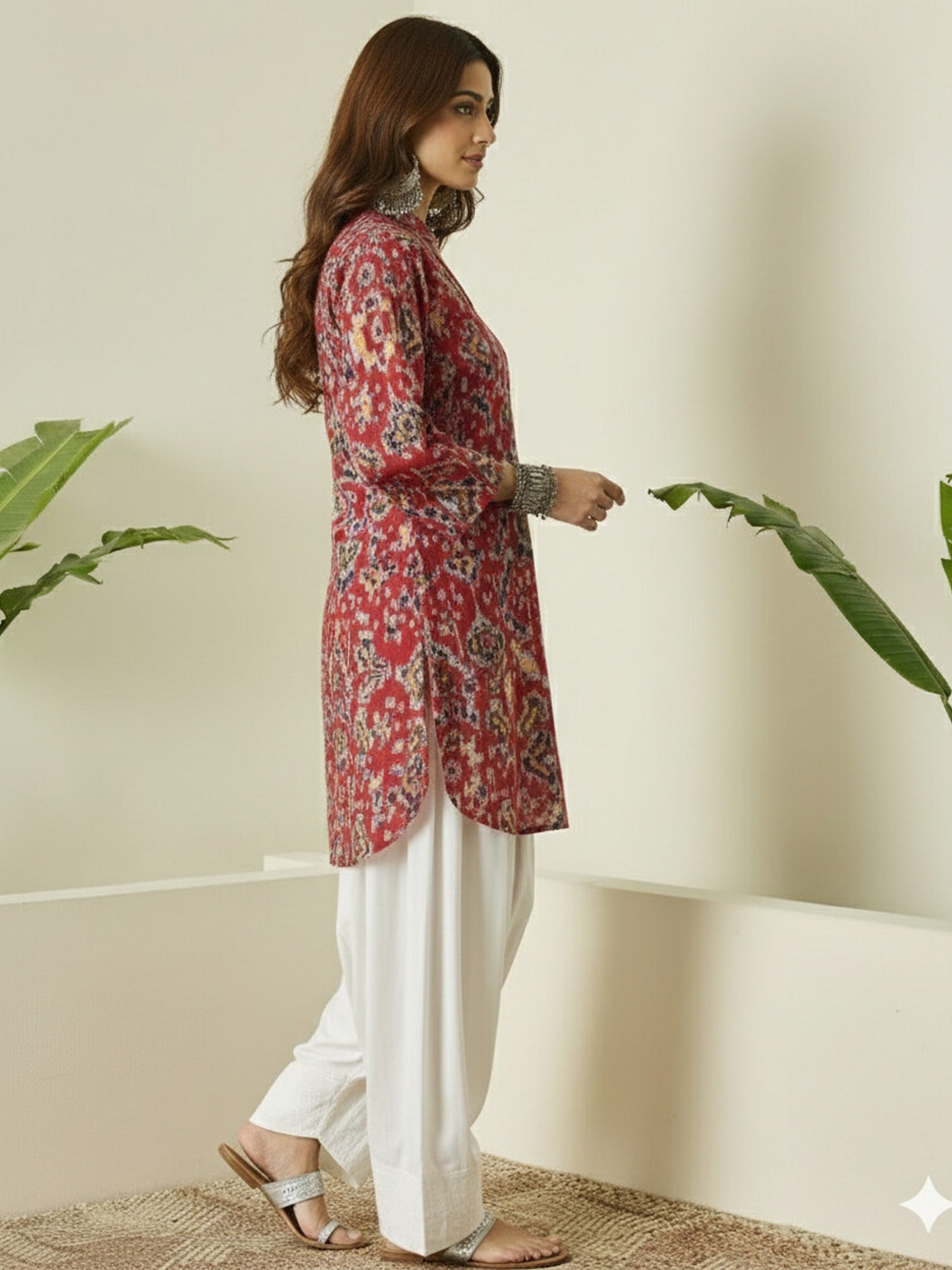 Abstract Ikkat Farshi Salwar Set