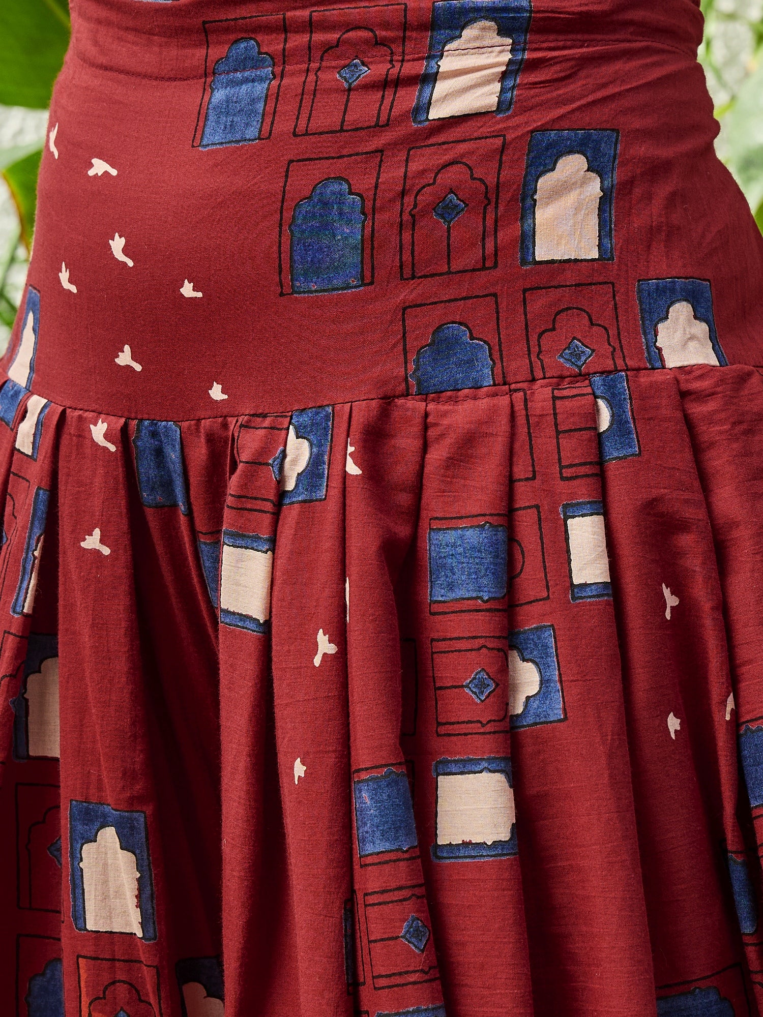 Rust Window Kurta Tulip Pant Set