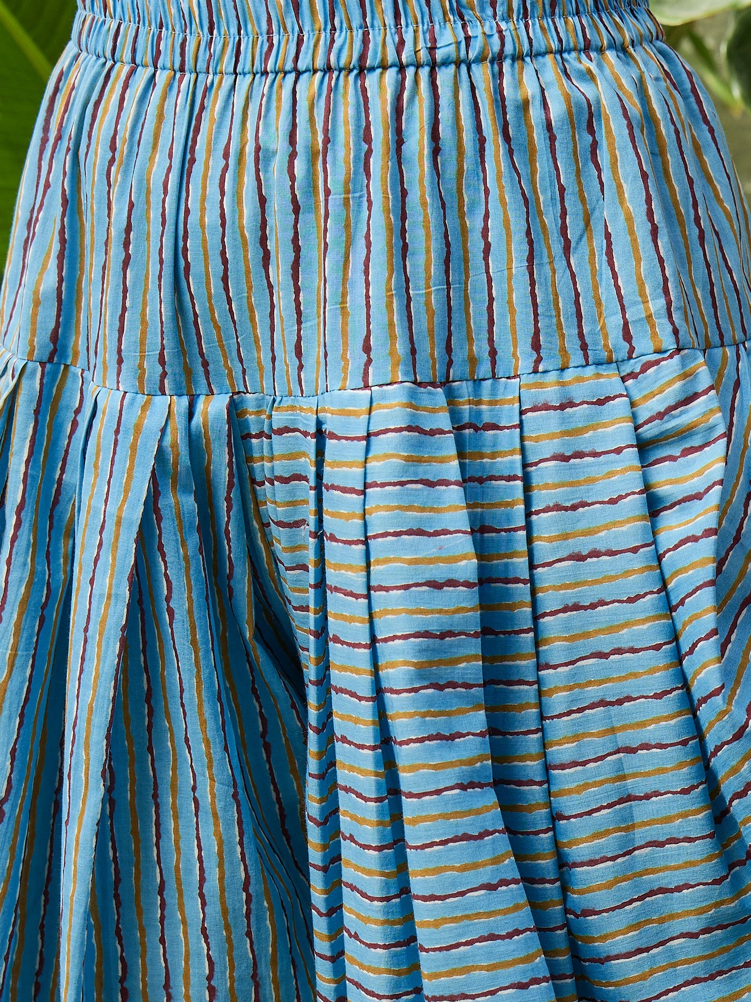 Light Blue Floral Kurta Tulip Pant Set