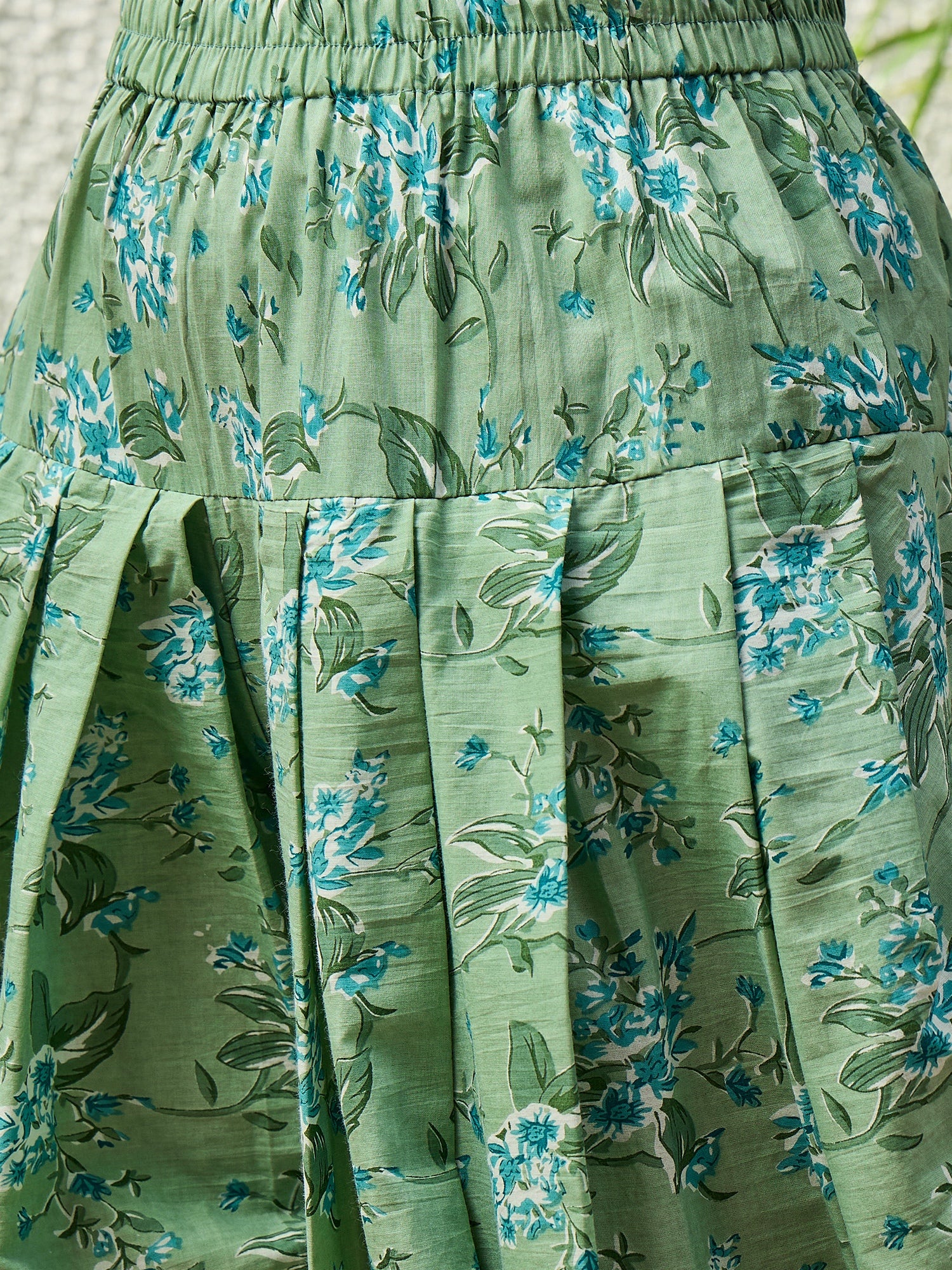 Light Green Floral Kurta Tulip Pant Set