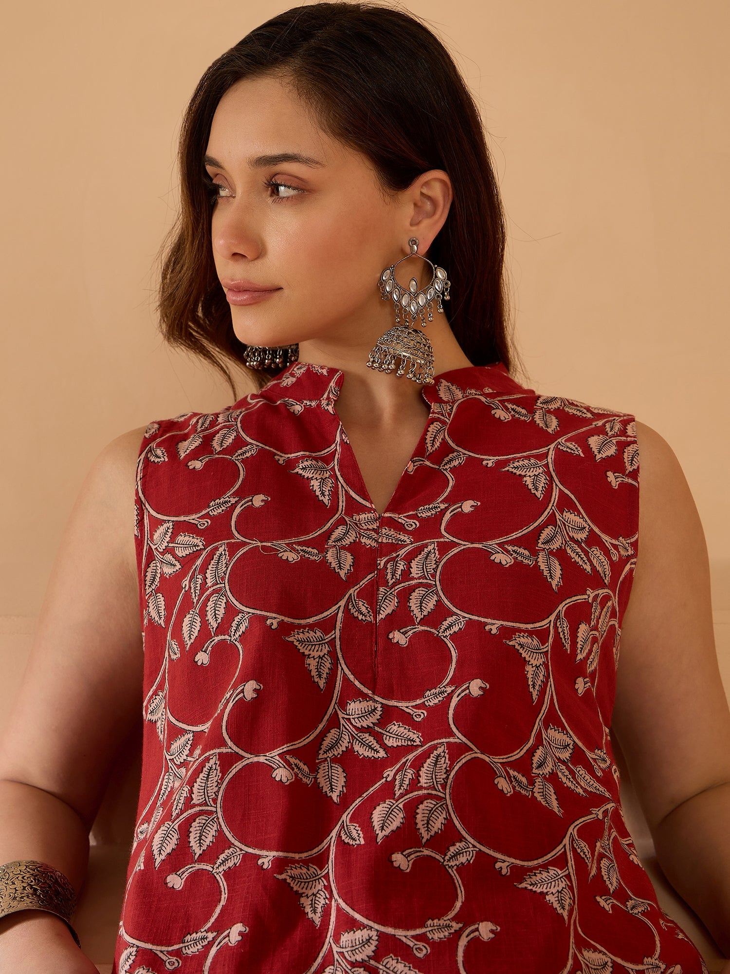Red Leaf Jaal Narrow Pant Set