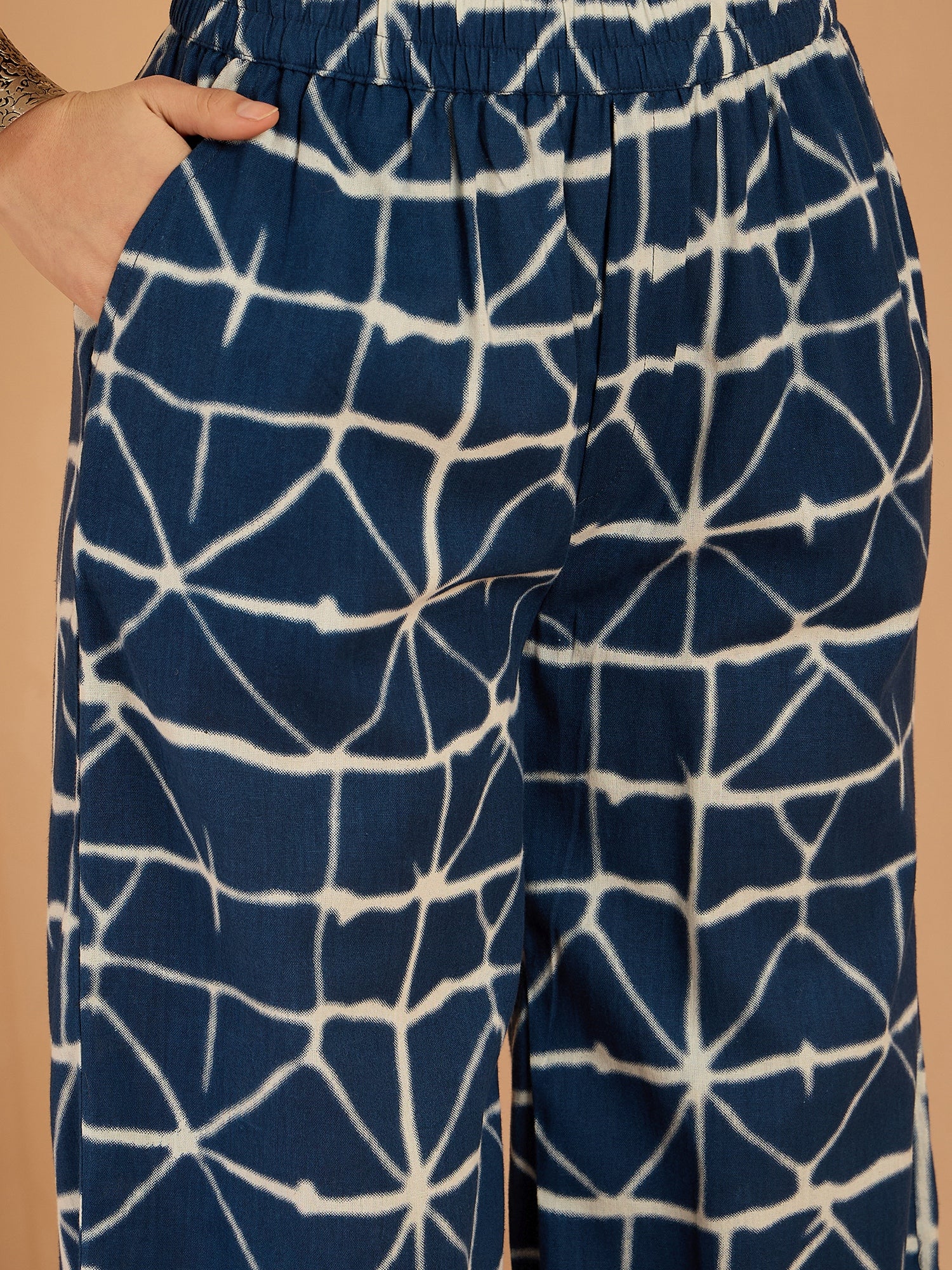 Indigo Geometric Waist Coord Set