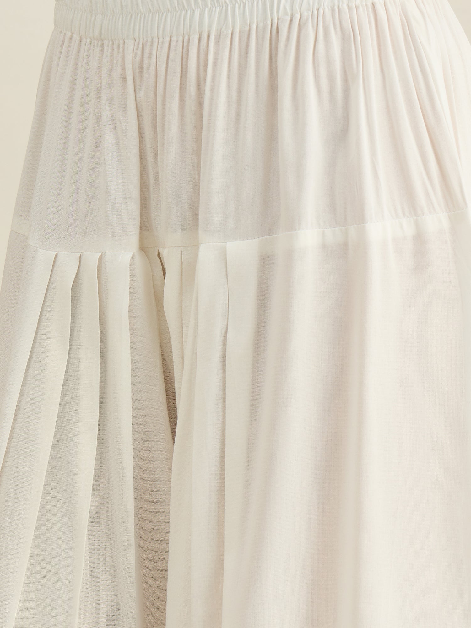 White Solid Farshi Salwar Set