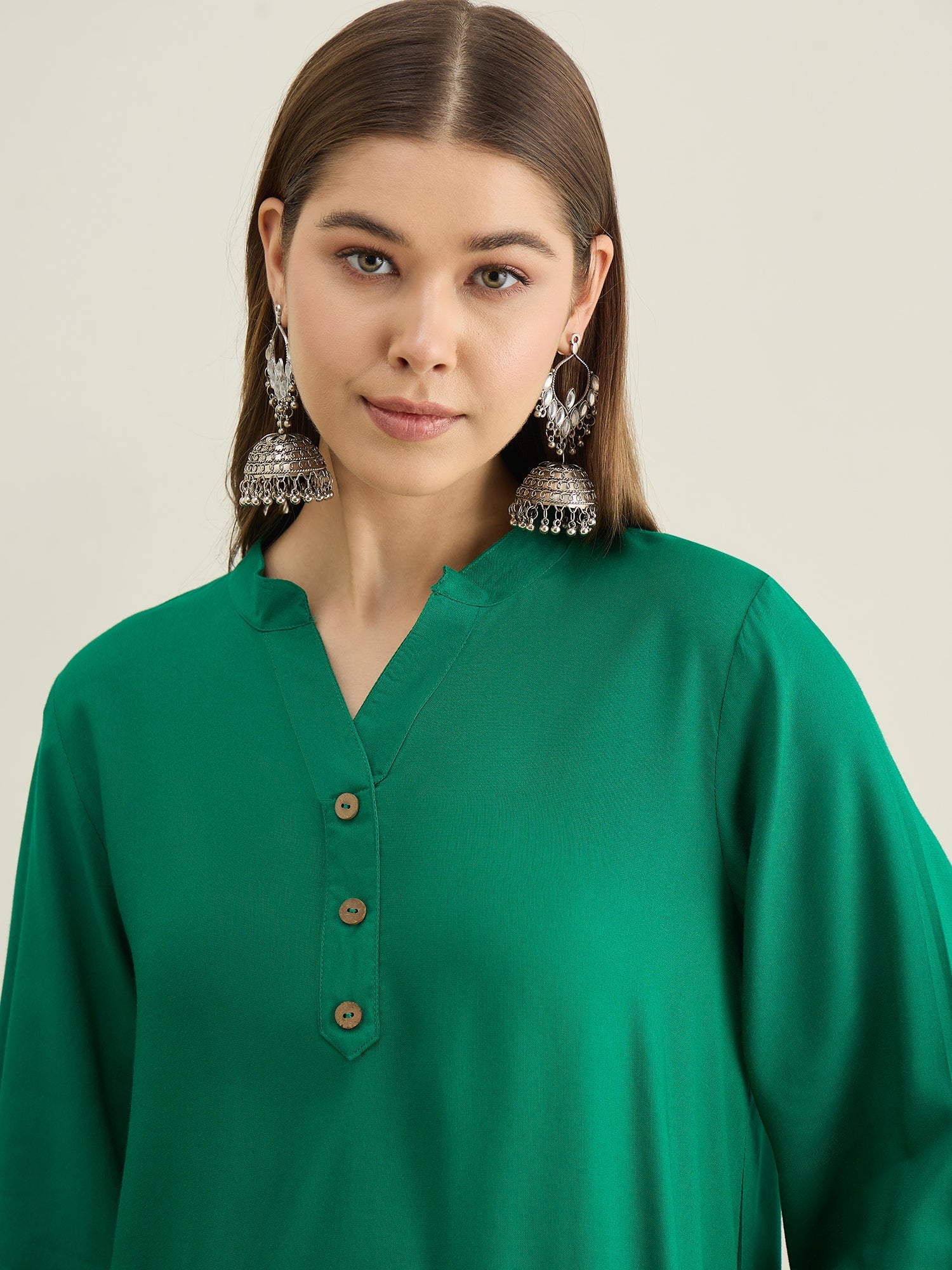 Forest Green Solid Farshi Salwar Set