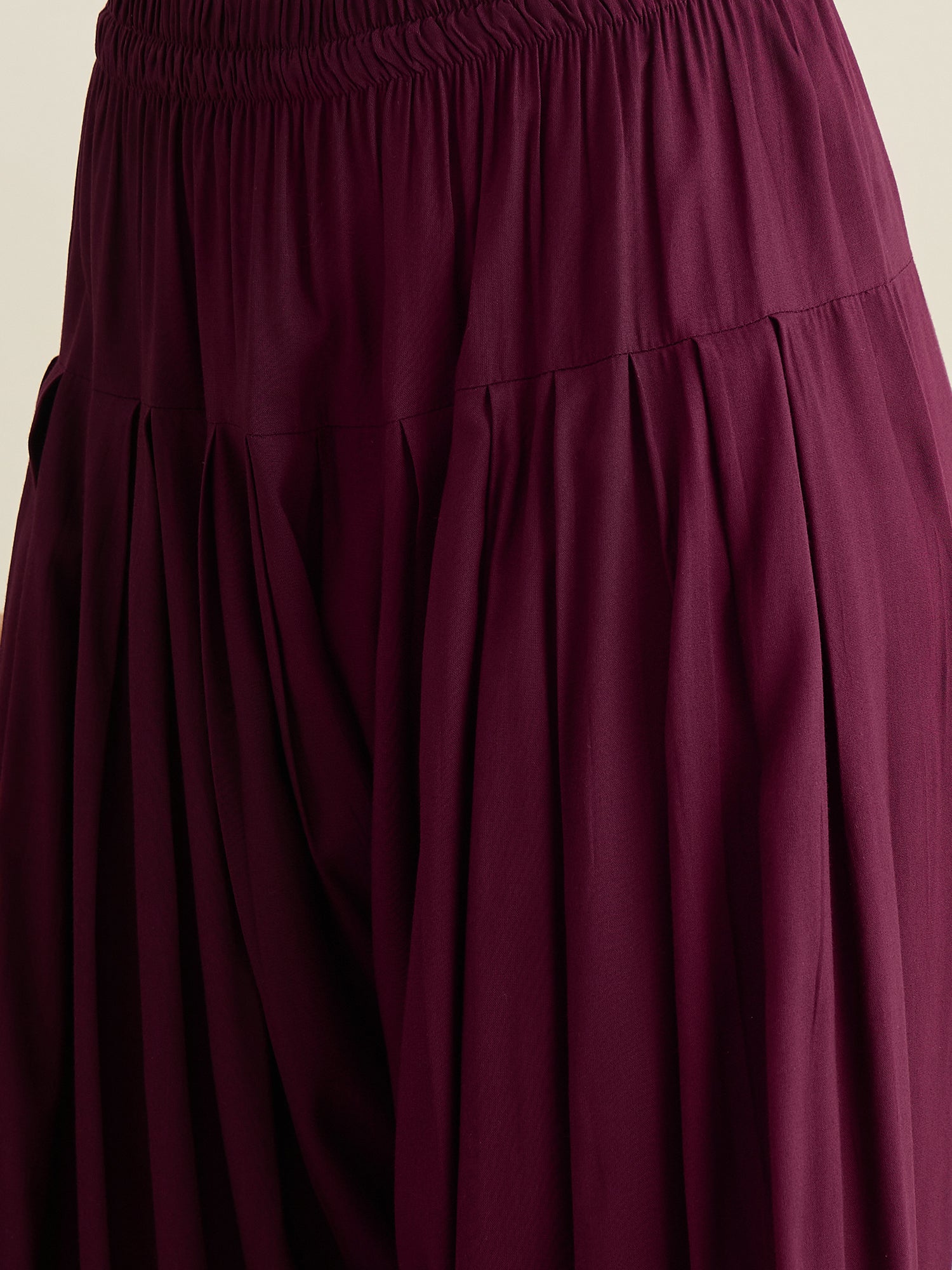 Wine Solid Farshi Salwar Set