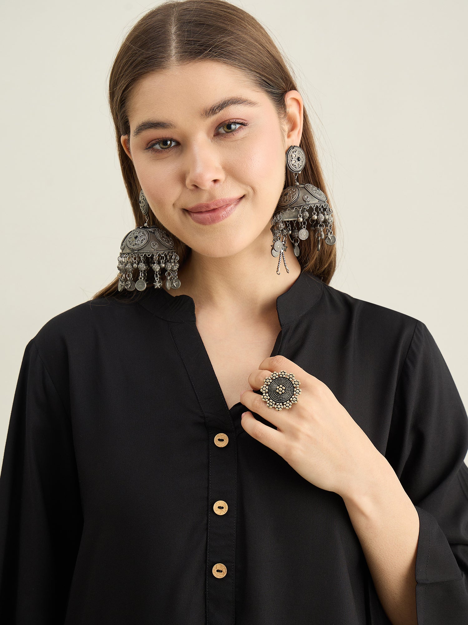 Black Solid Farshi Salwar Set