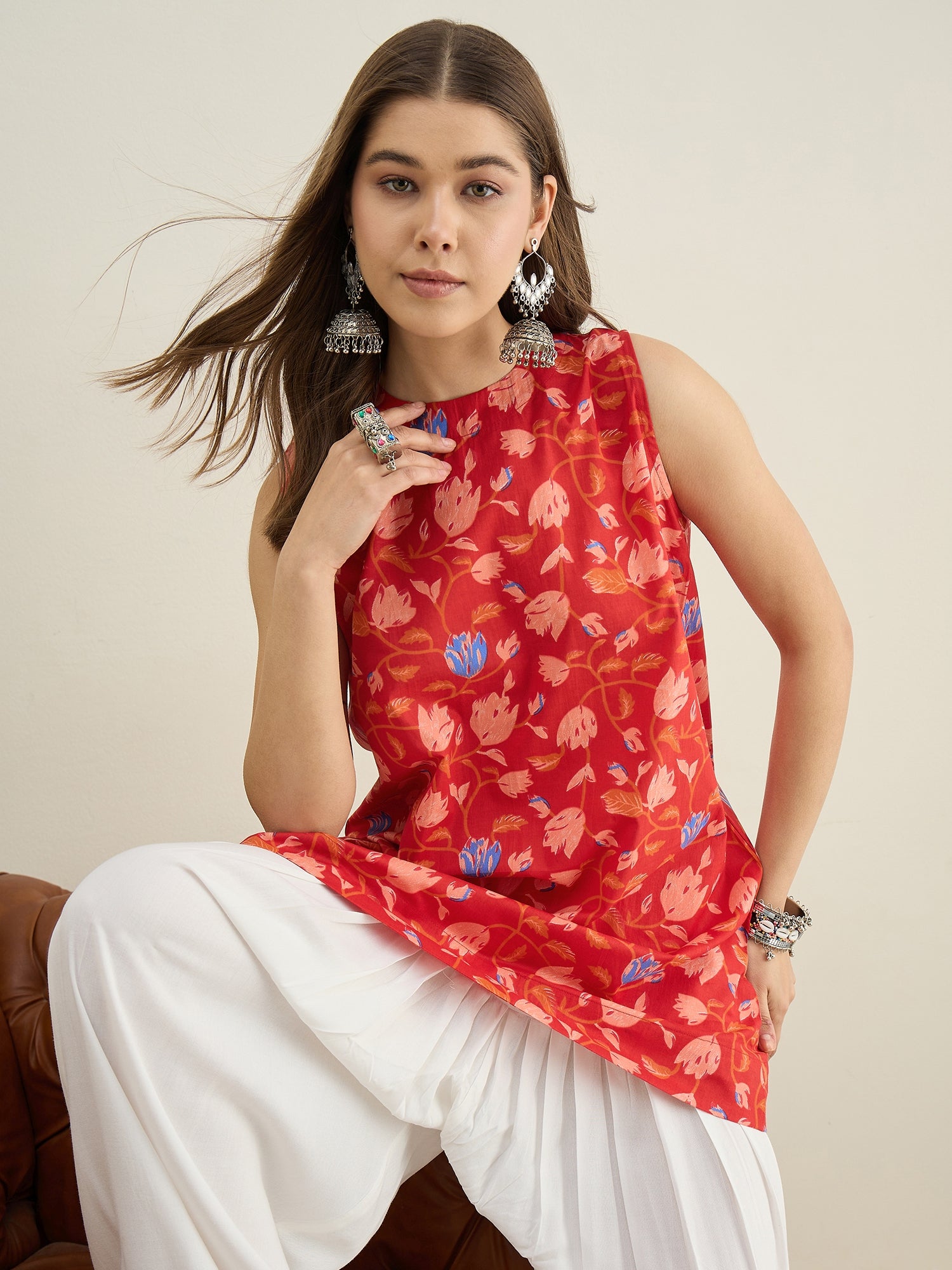 Red Rose Jaal W/S Farshi Salwar Set