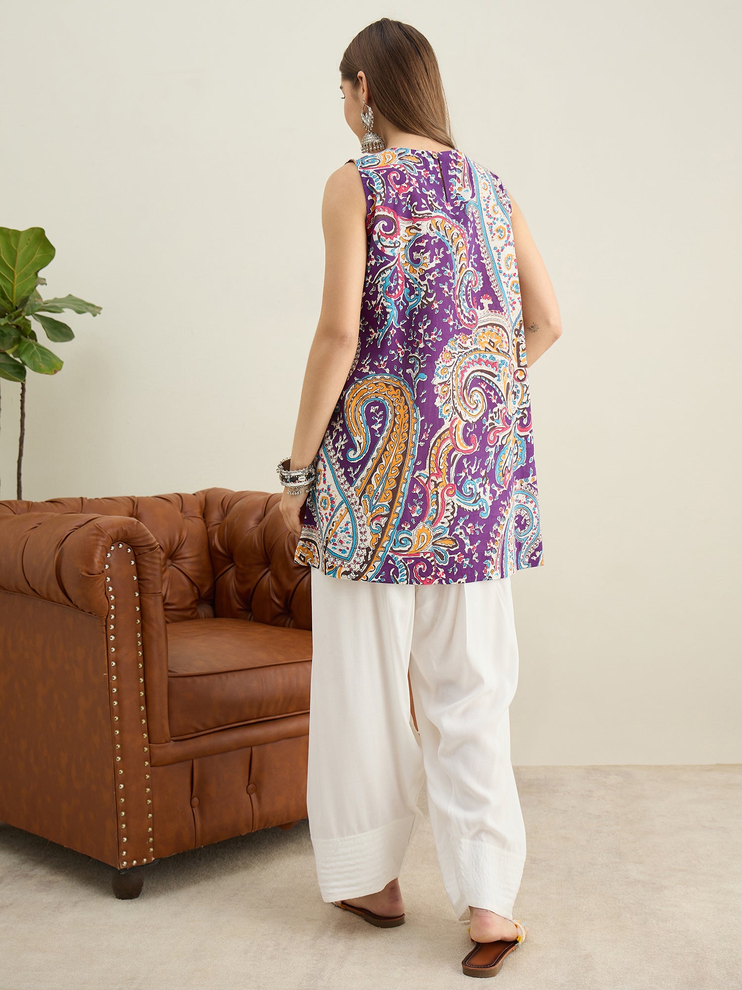 Purple Paisley W/S Farshi Salwar Set