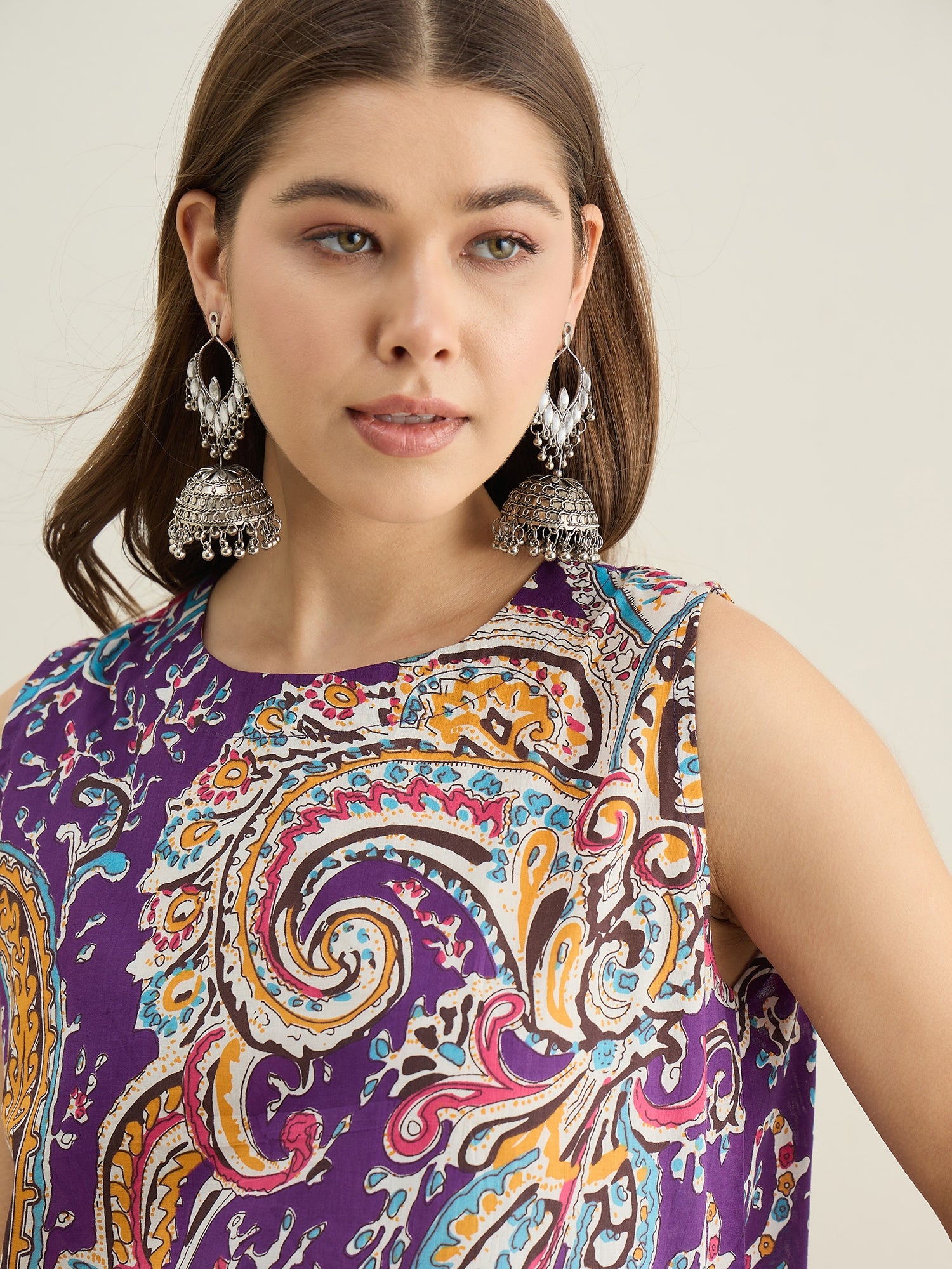 Purple Paisley W/S Farshi Salwar Set