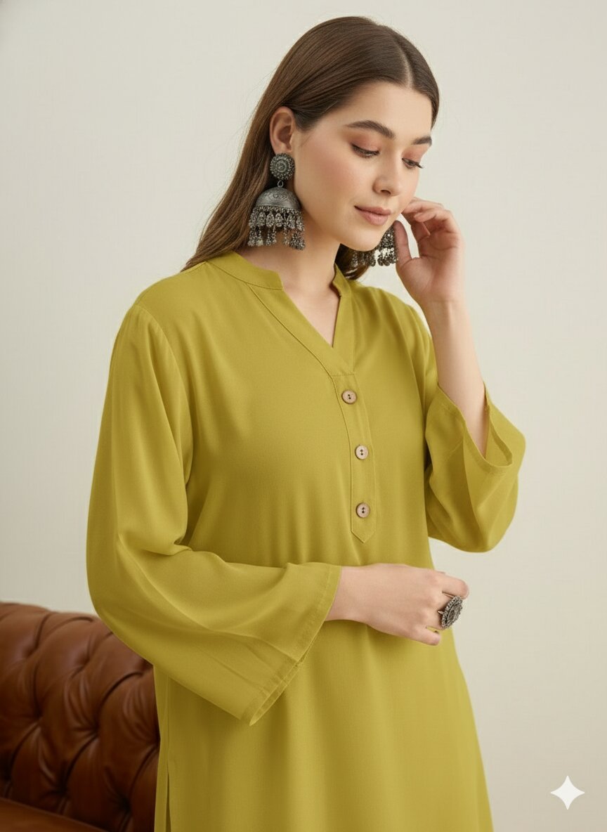 Lemon Yellow Solid Farshi Salwar Set