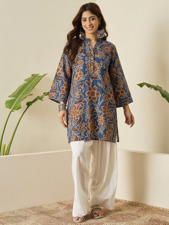 Indigo Big Jaal Print Farshi Salwar Set