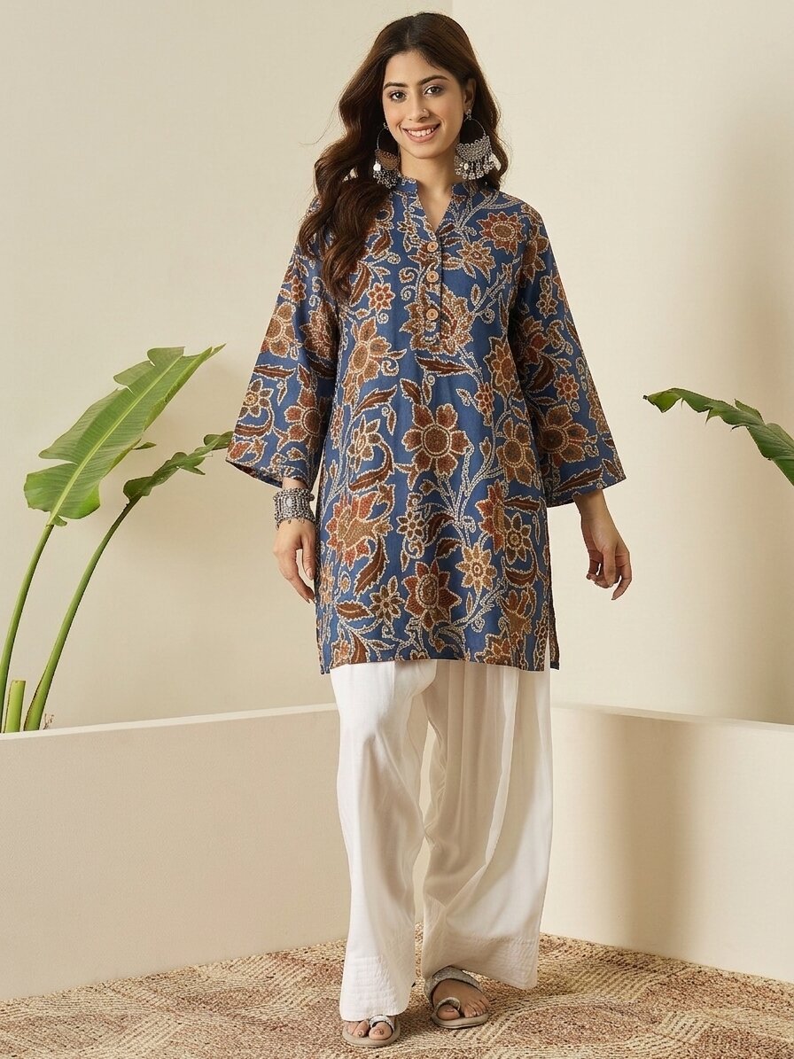 Indigo Big Jaal Print Farshi Salwar Set