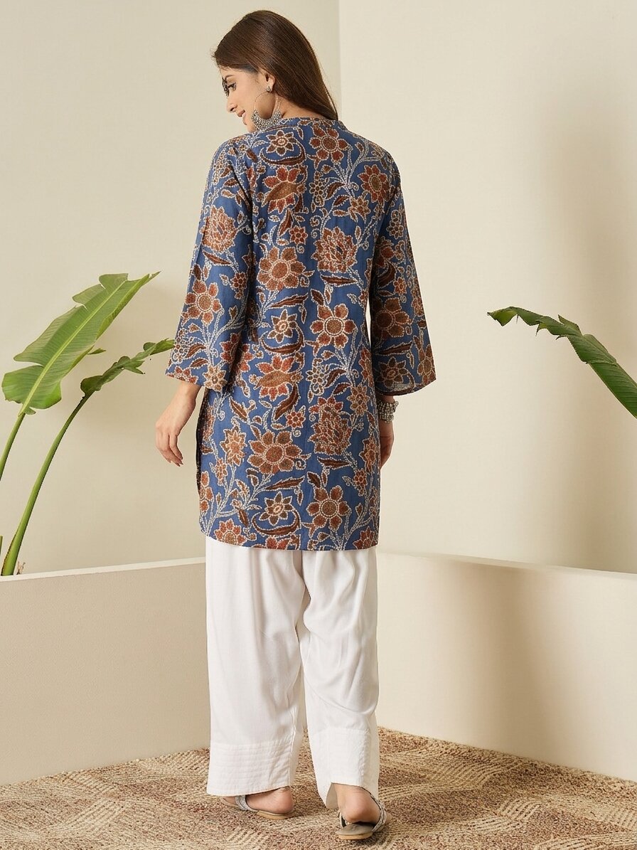 Indigo Big Jaal Print Farshi Salwar Set