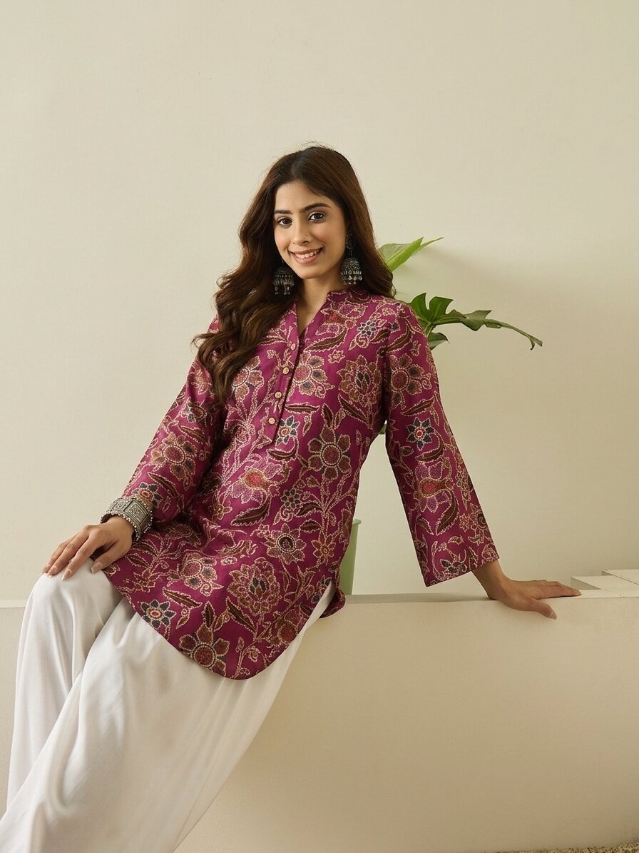 Burgandy Big Jaal Print Farshi Salwar Set