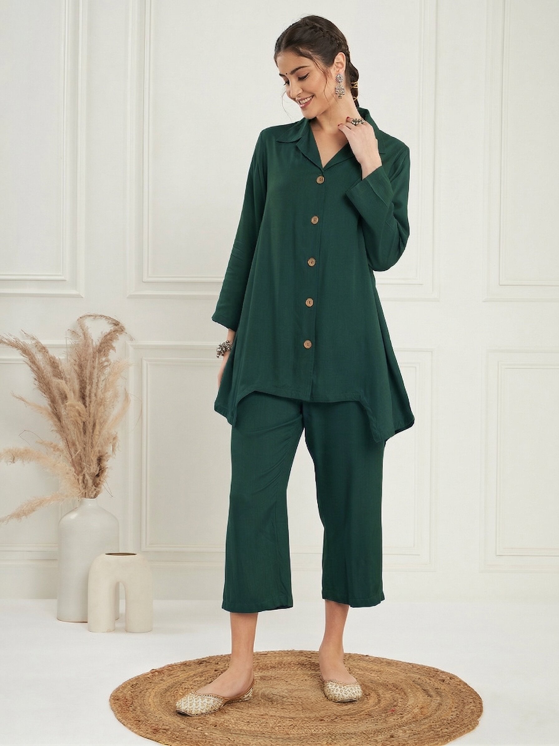 Dark Green Blazer Coord Set