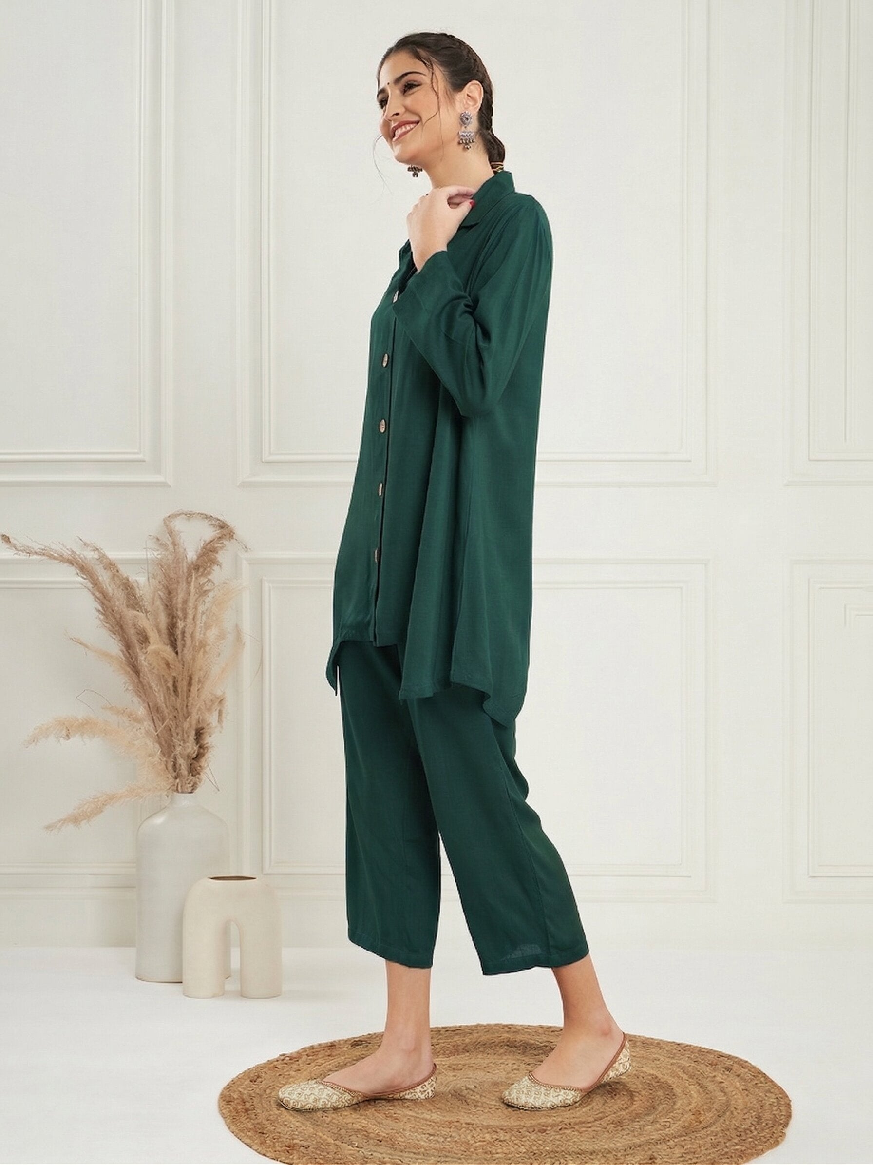 Dark Green Blazer Coord Set