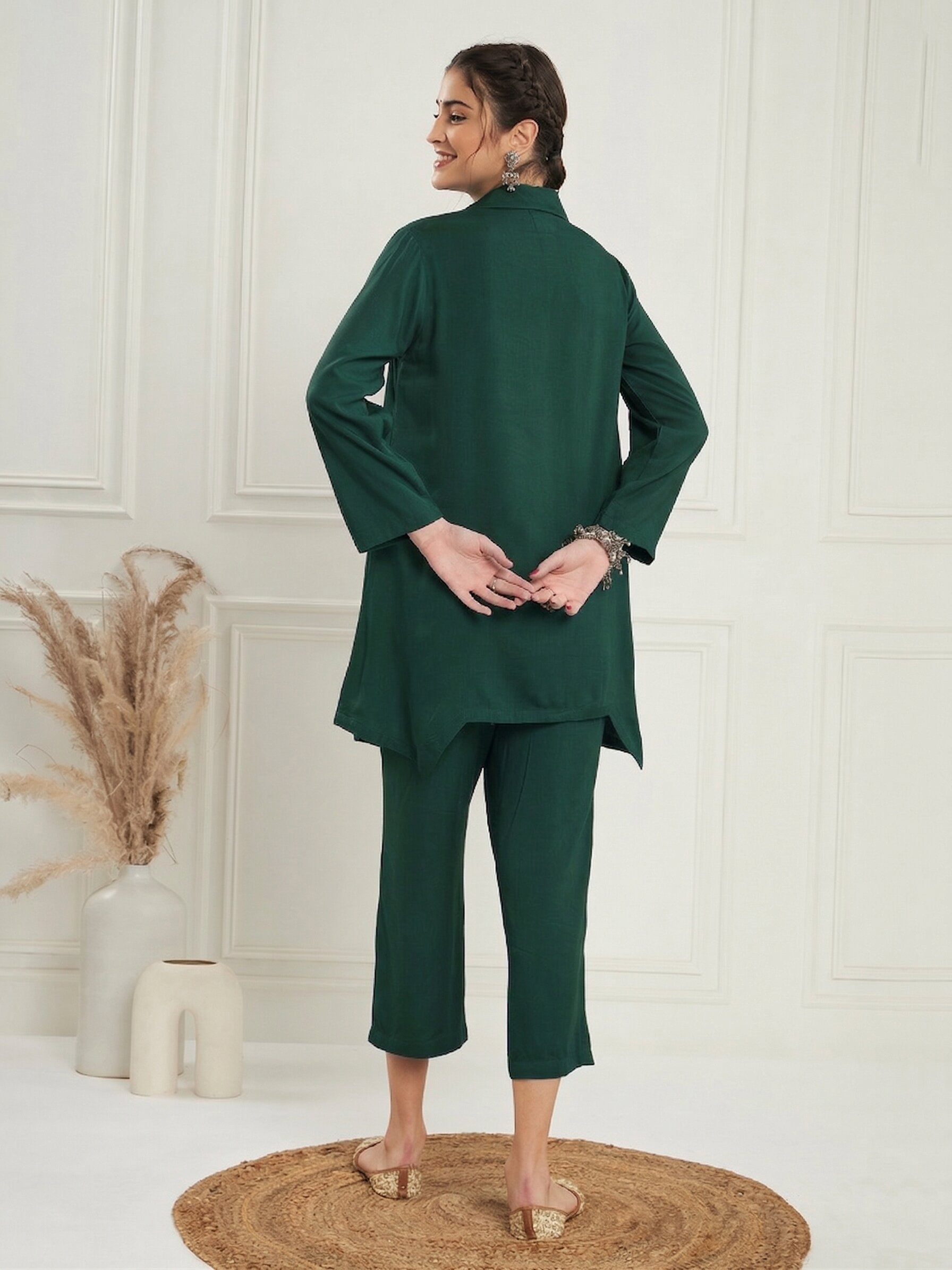 Dark Green Blazer Coord Set