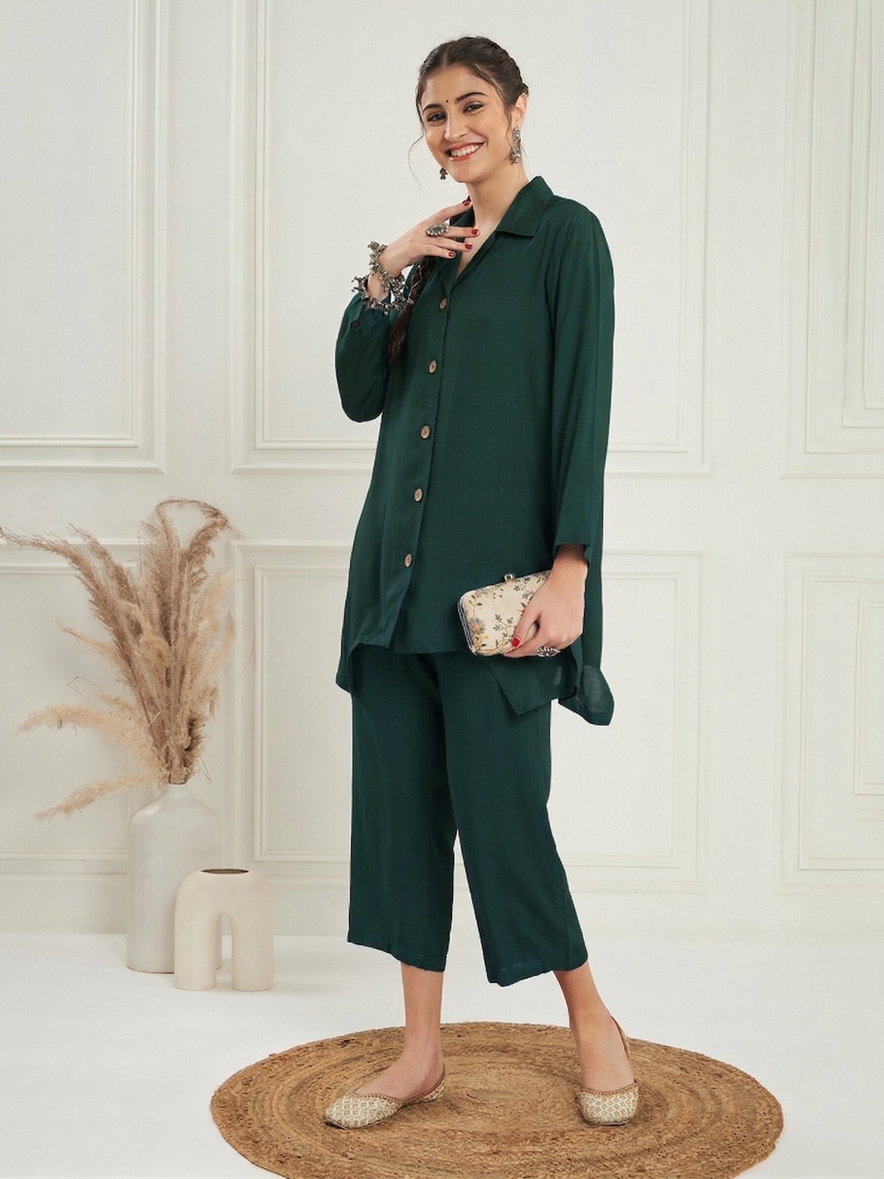Dark Green Blazer Coord Set