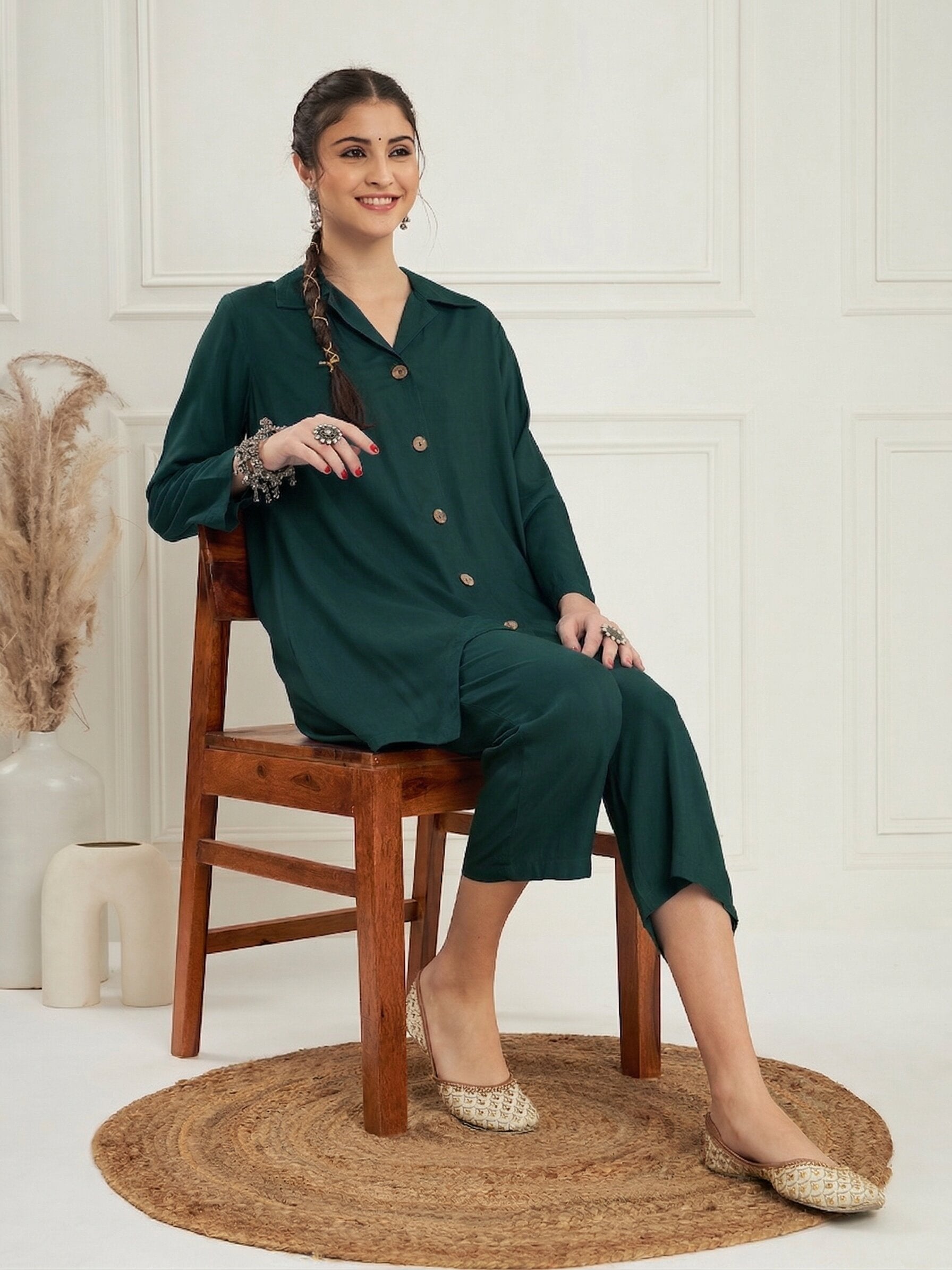 Dark Green Blazer Coord Set