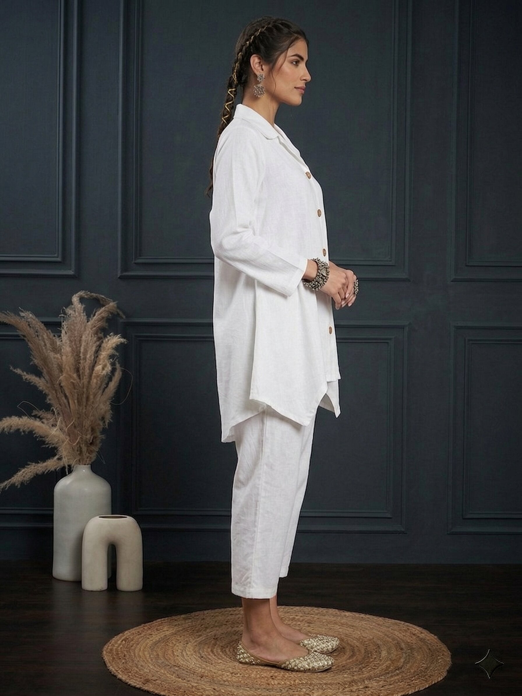 White Blazer Coord Set