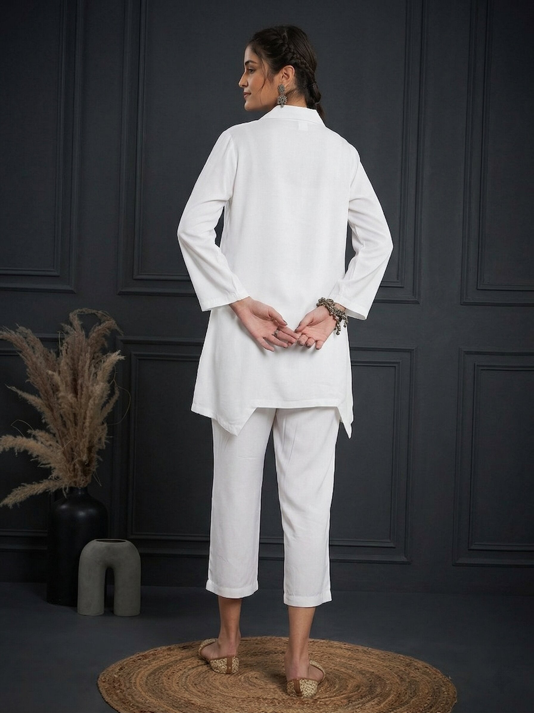 White Blazer Coord Set