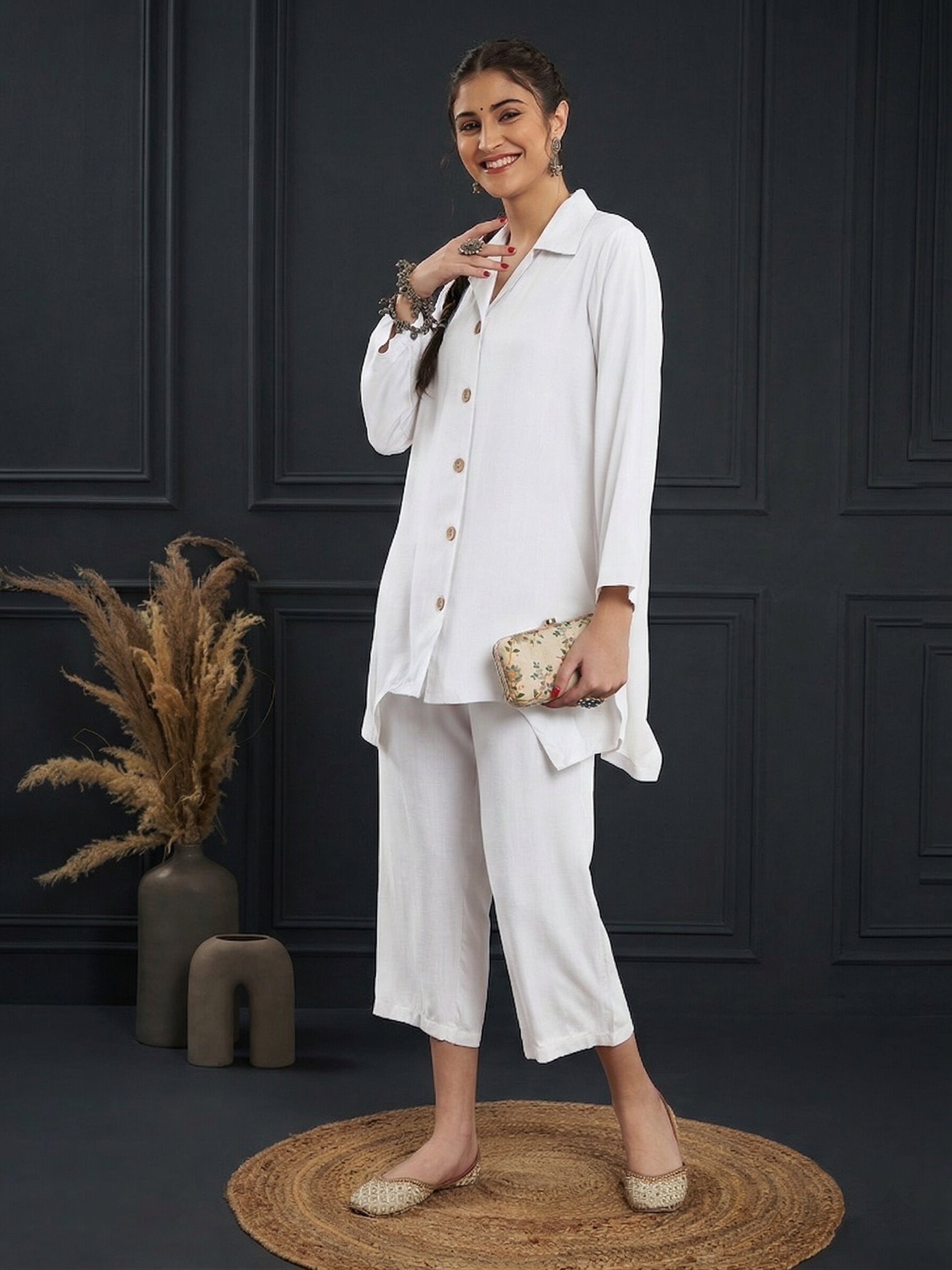 White Blazer Coord Set