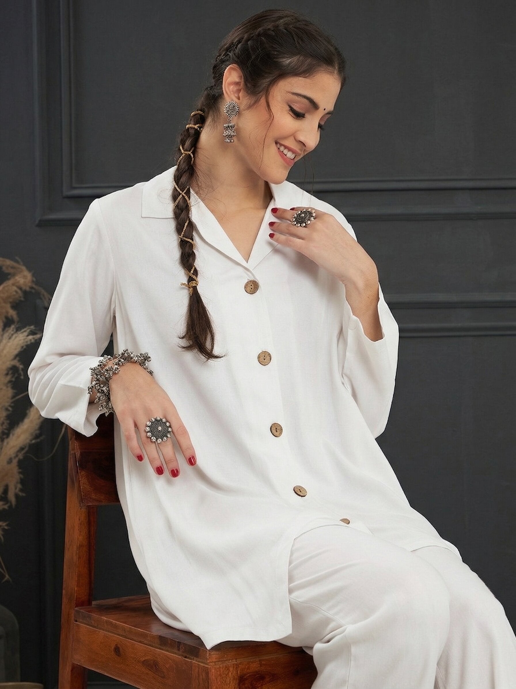 White Blazer Coord Set