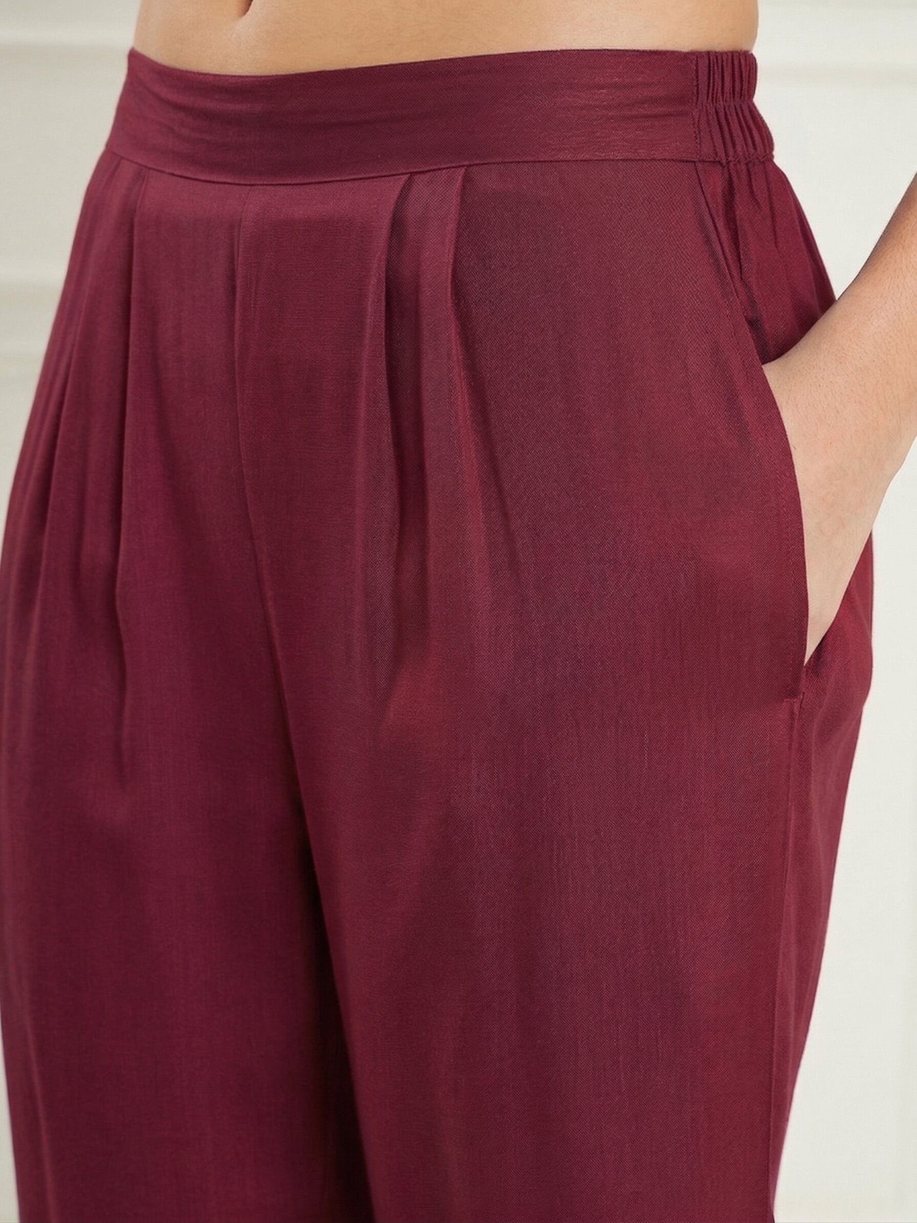 Maroon Blazer Coord Set