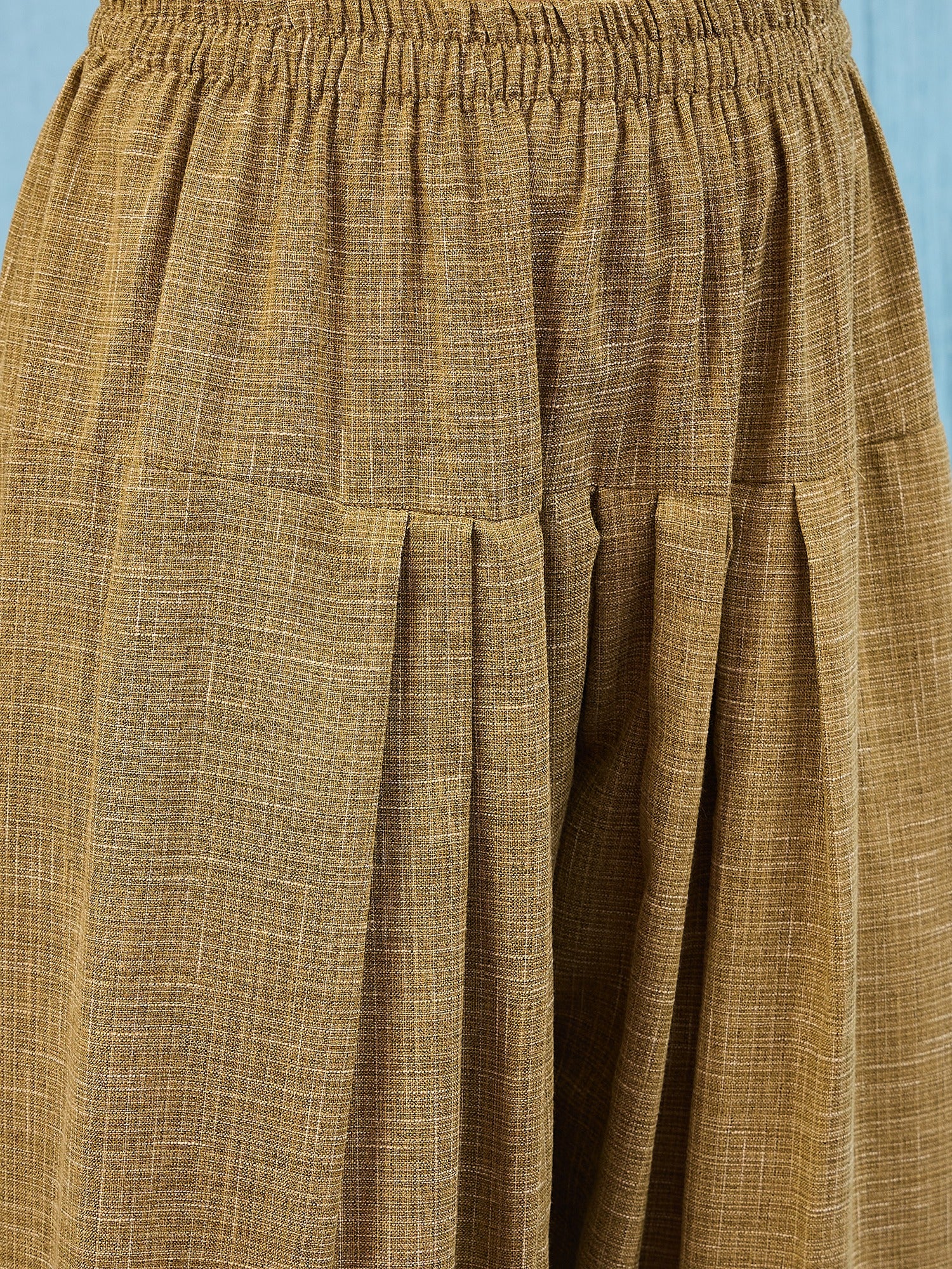 Olive Khadi Linen Salwar Set