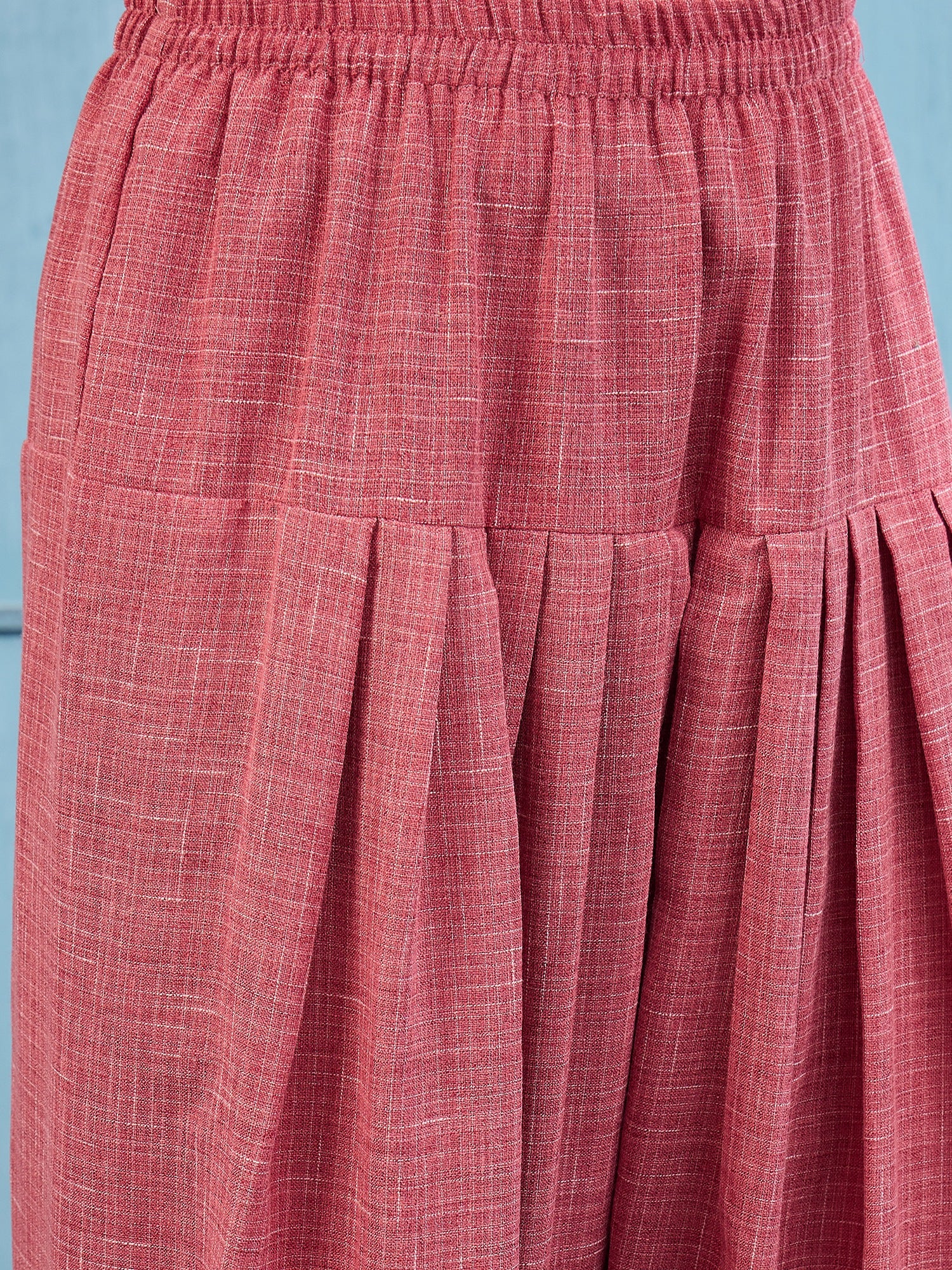 Dusty Pink  Khadi Linen Boat Neck Salwar Set